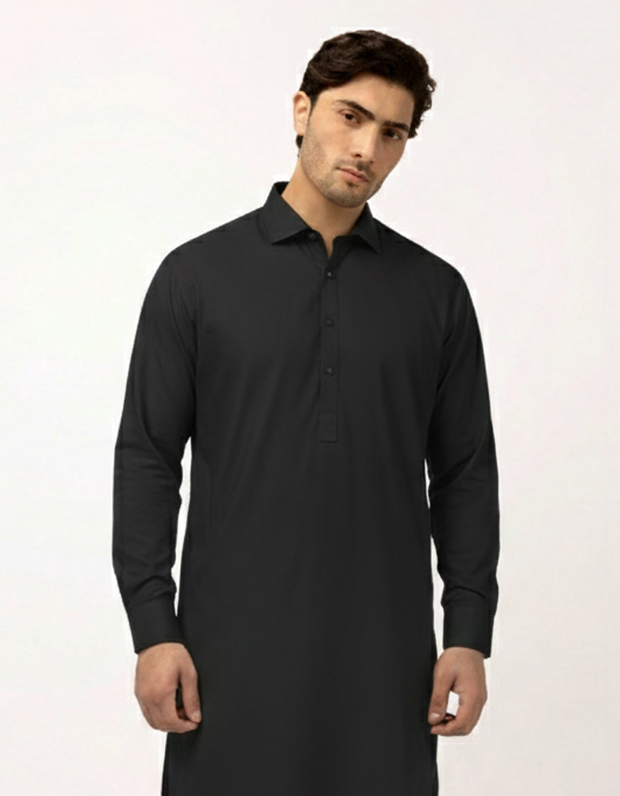Grey Plain Kurta Trousers