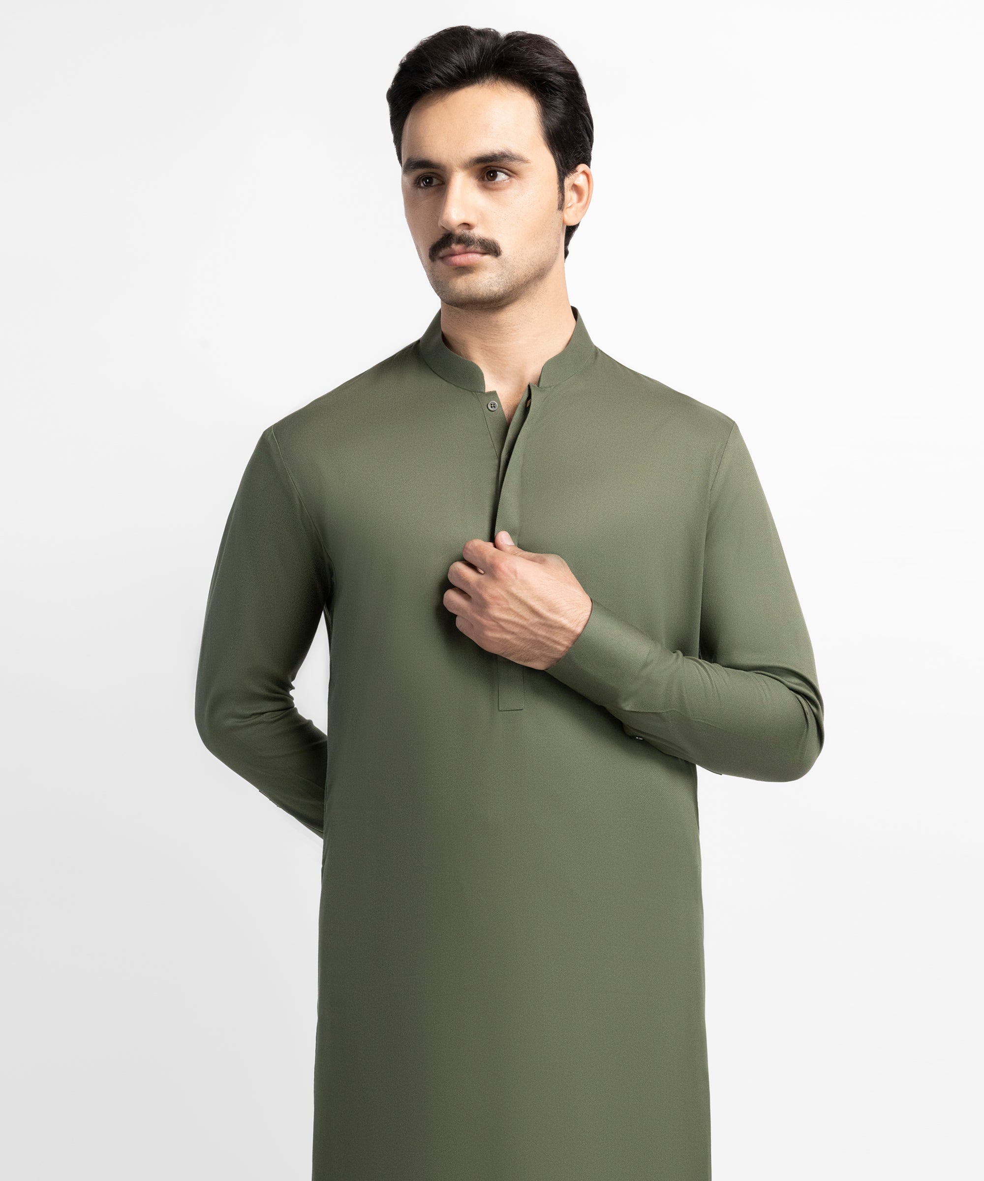 Forest Green Plain Kameez Shalwar