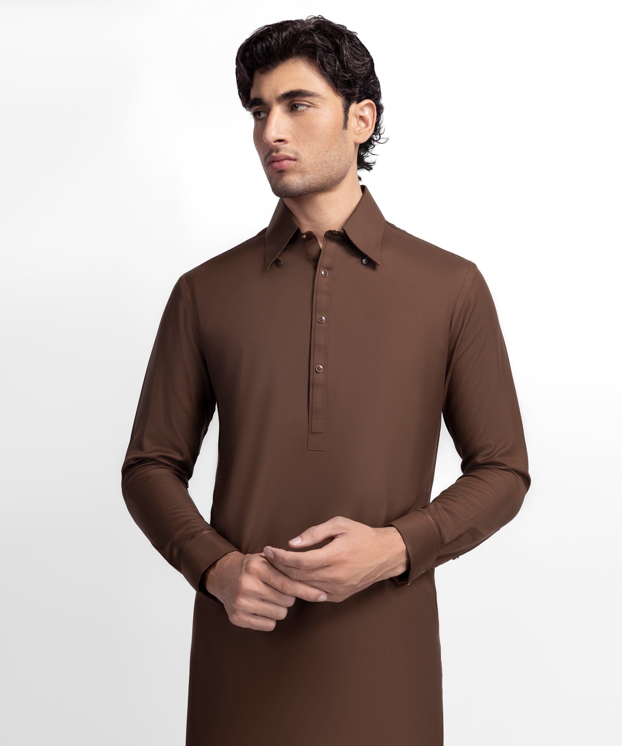 Brown Formal Kameez Shalwar
