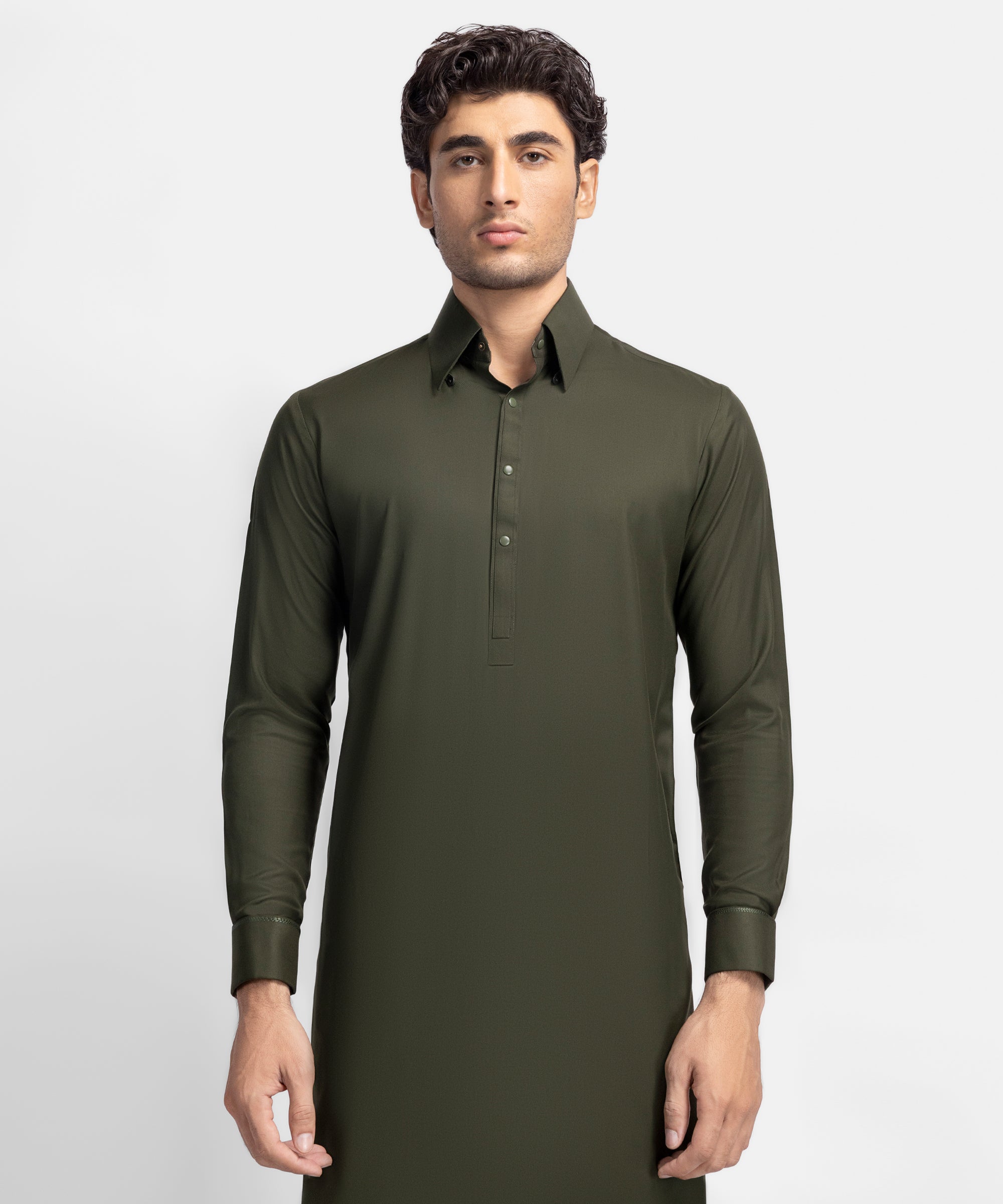 Olive Formal Kameez Shalwar