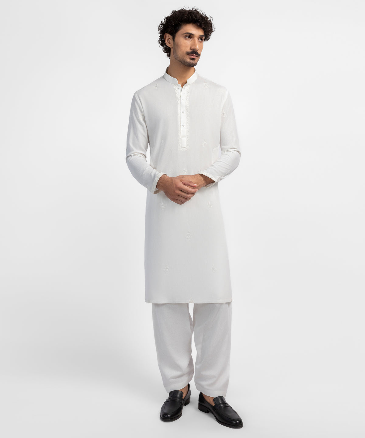 White Formal Ayudia Kameez Shalwar