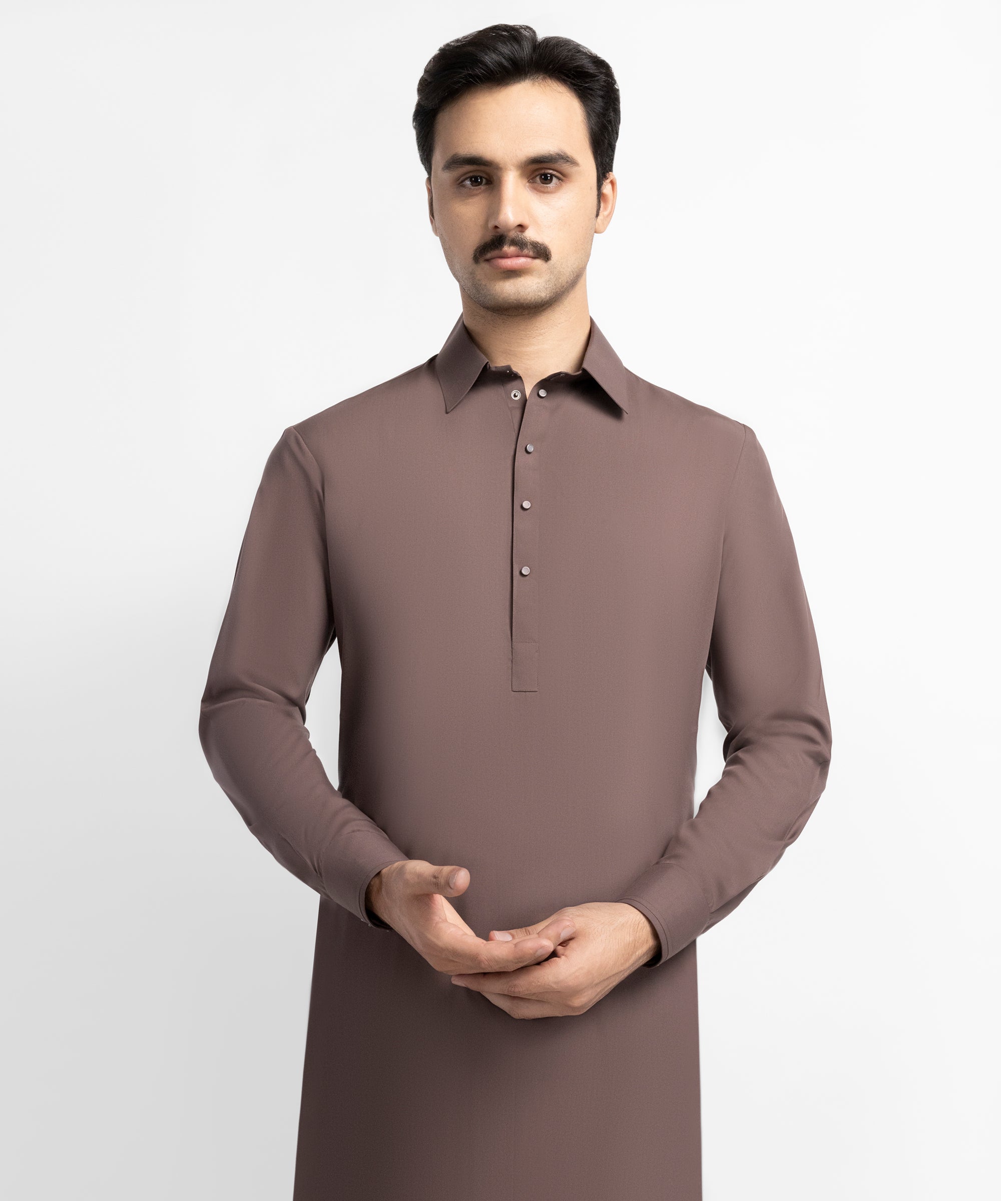 Brown Casual Kameez Shalwar