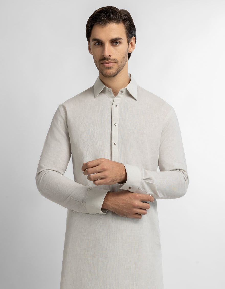 GREY PLAIN KAMEEZ SHALWAR
