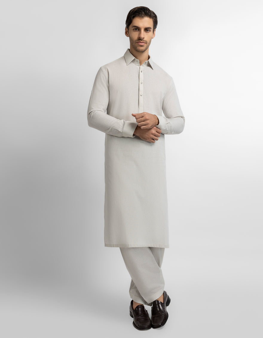 GREY PLAIN KAMEEZ SHALWAR