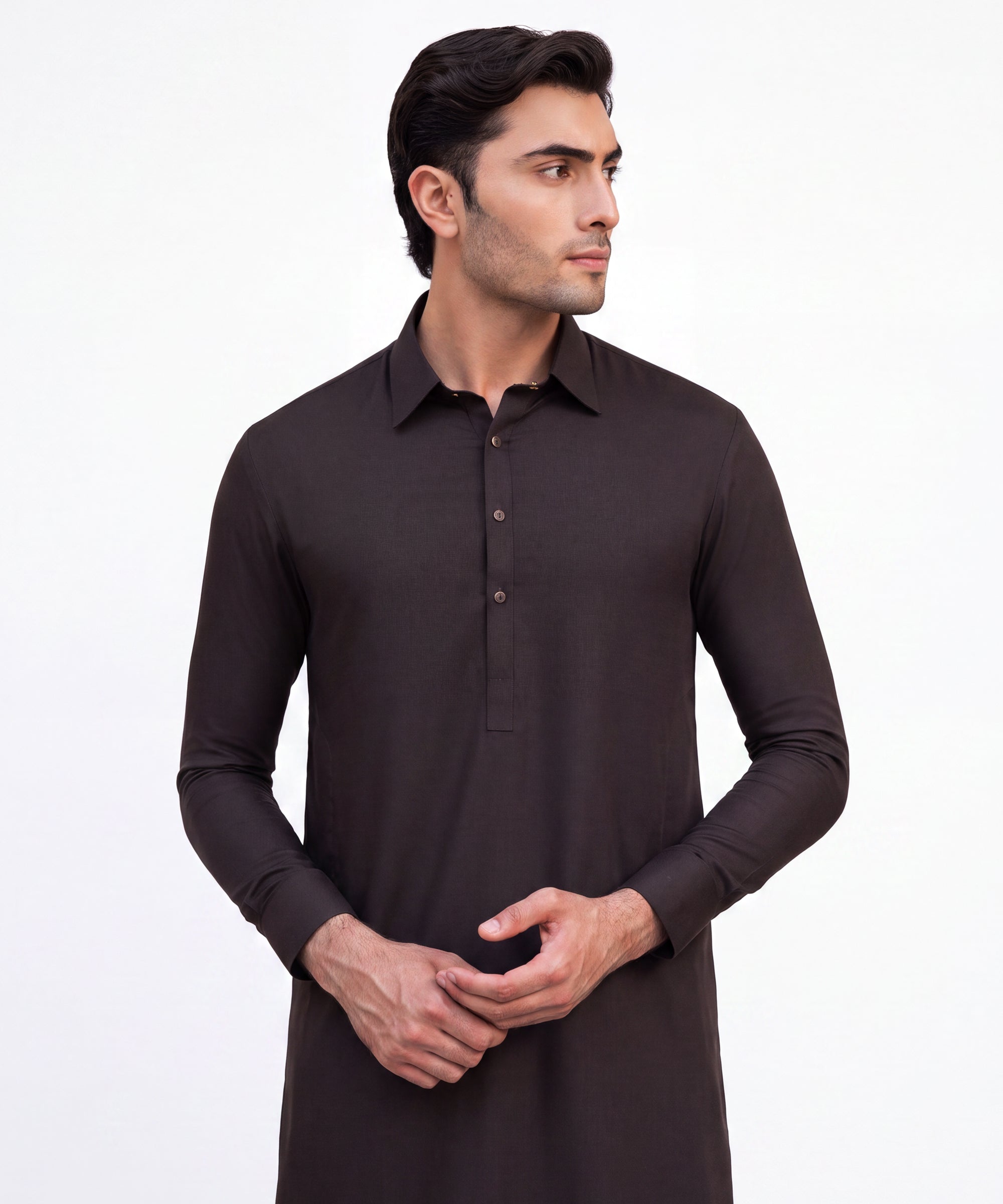 DARK BROWN PLAIN KAMEEZ SHALWAR
