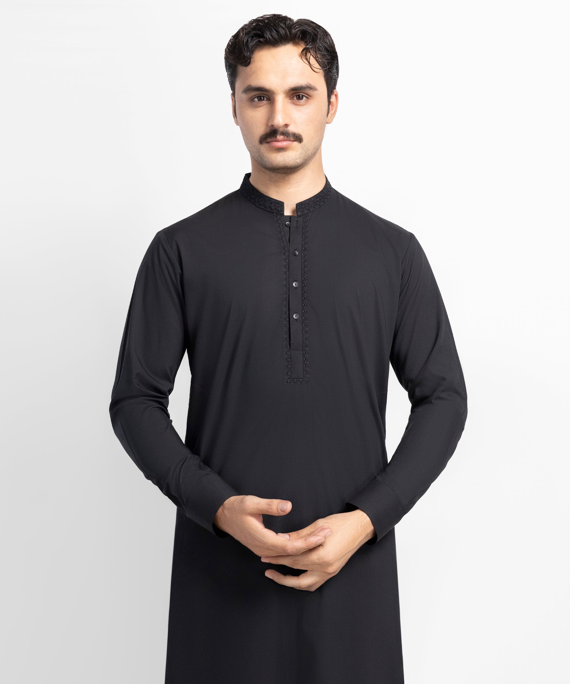 Black Semi-Formal Kameez Shalwar