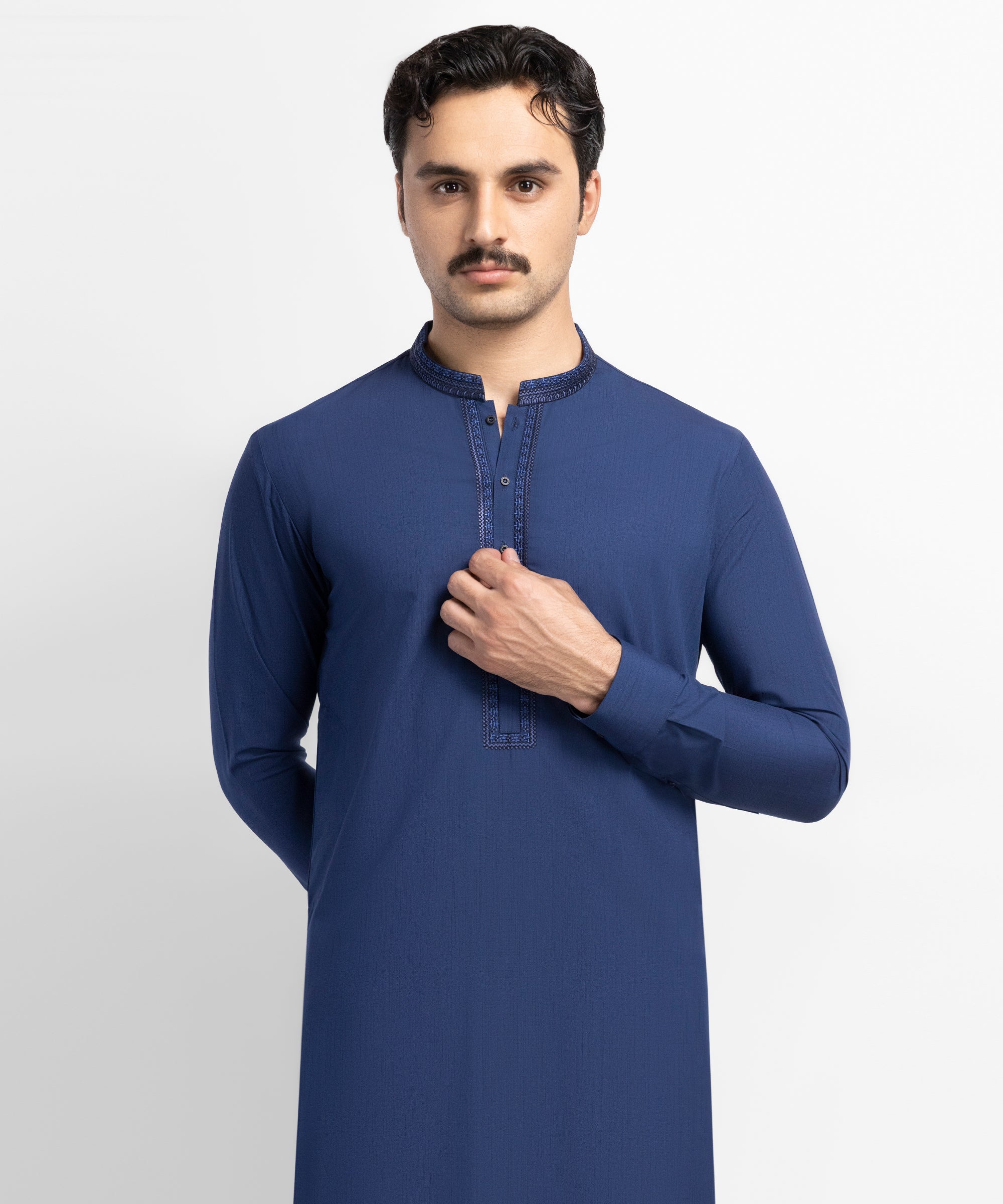 Blue Semi-Formal Kameez Shalwar