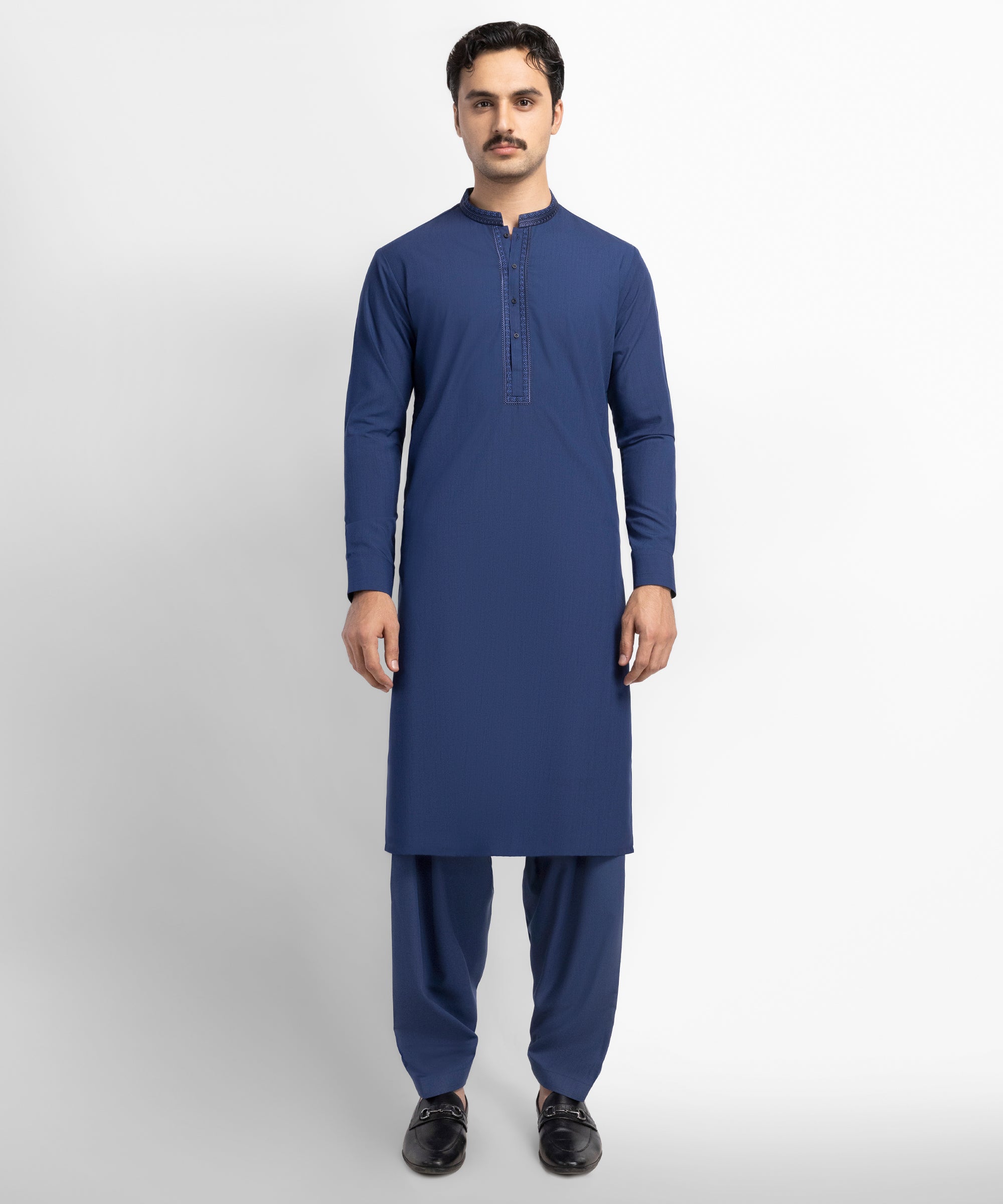 Blue Semi-Formal Kameez Shalwar