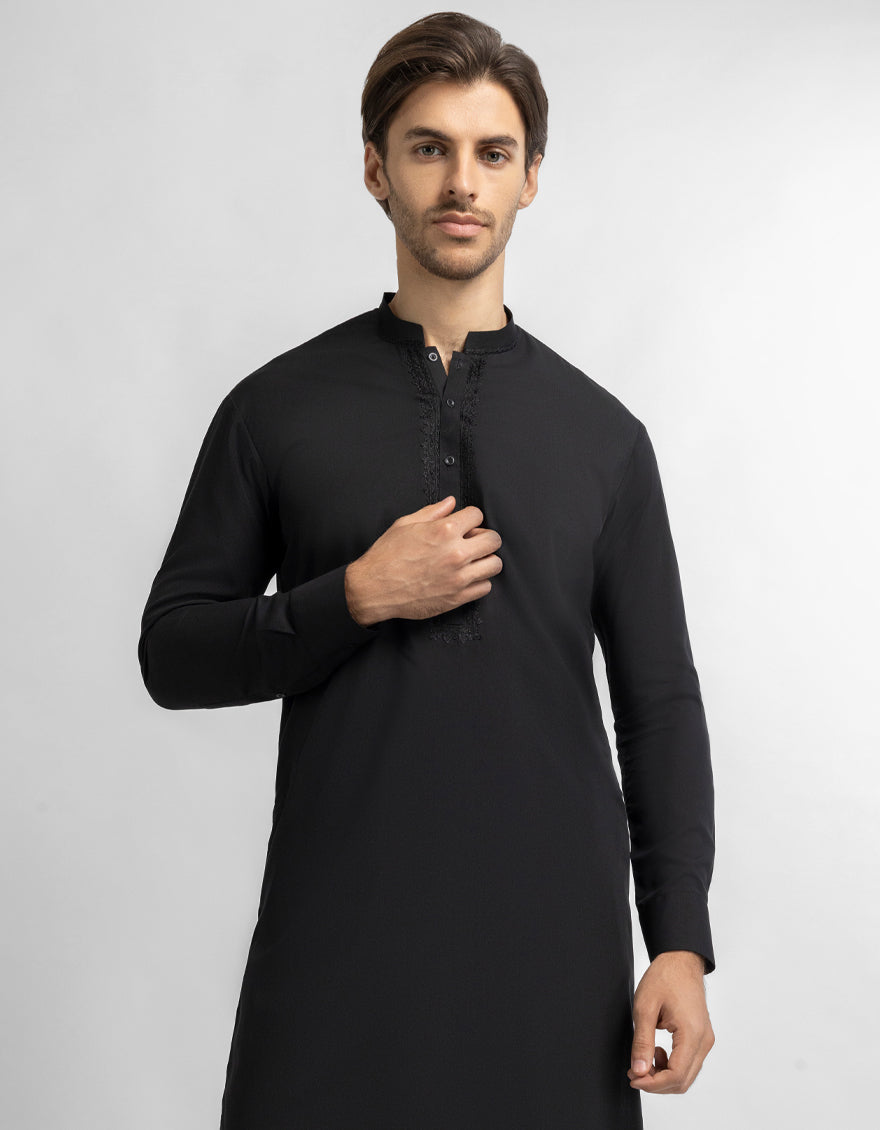 Black Formal Kurta Trousers