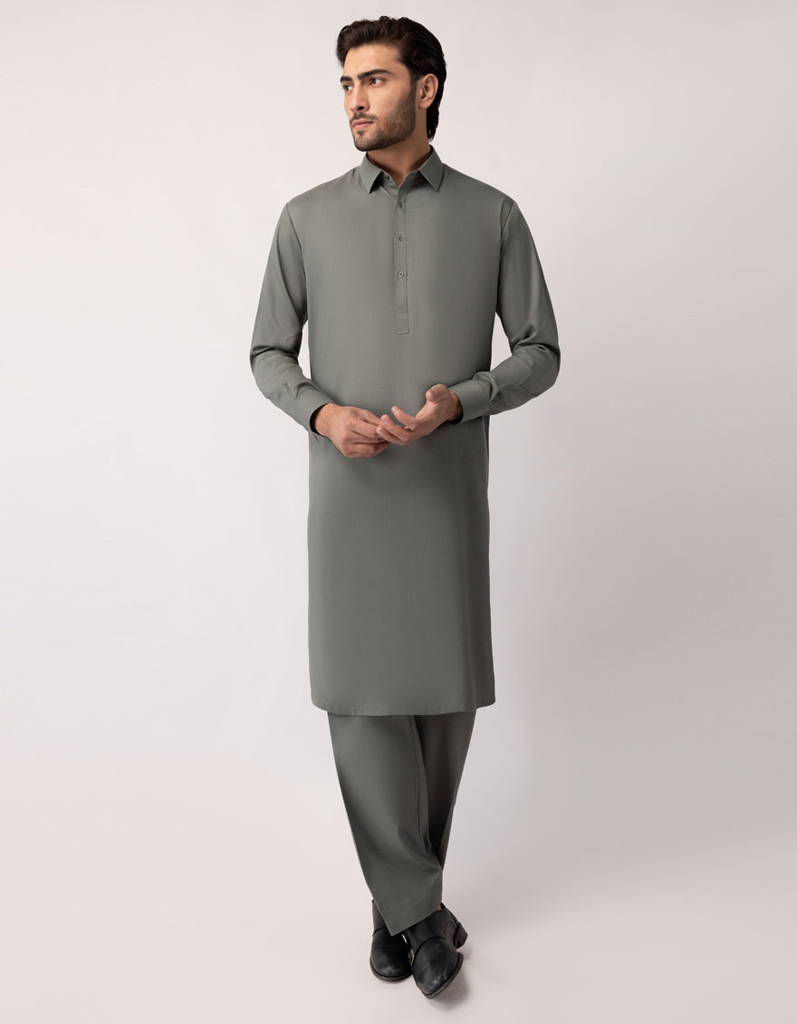 STEEL GREY UNSTITCHED FABRIC