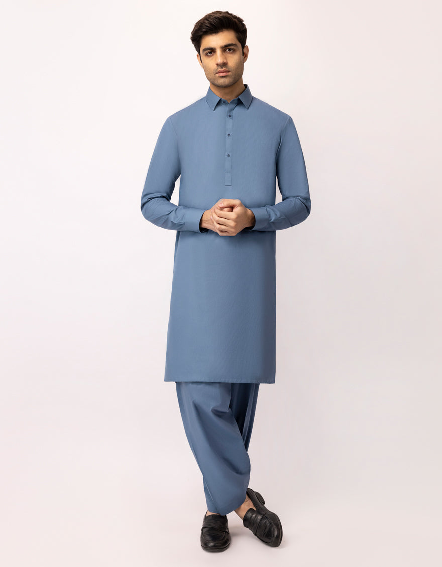 POWDER BLUE UNSTITCHED FABRIC – J.