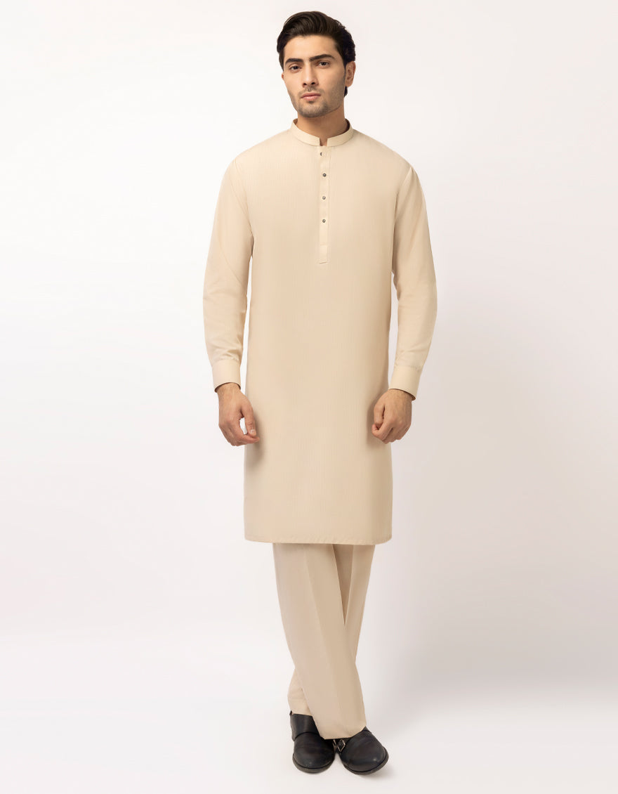 LIGHT BEIGE UNSTITCHED FABRIC
