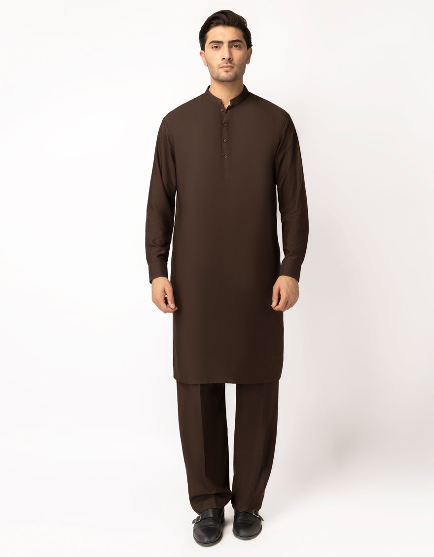 DEEP BROWN UNSTITCHED FABRIC