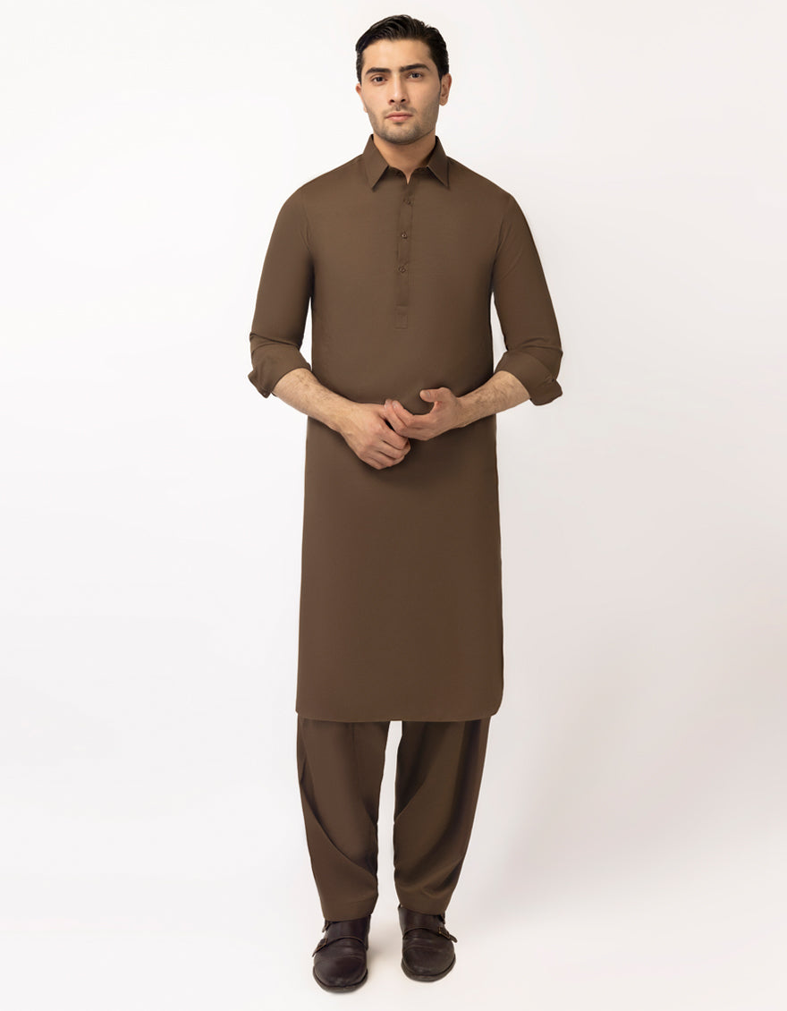 DEEP BROWN UNSTITCHED FABRIC