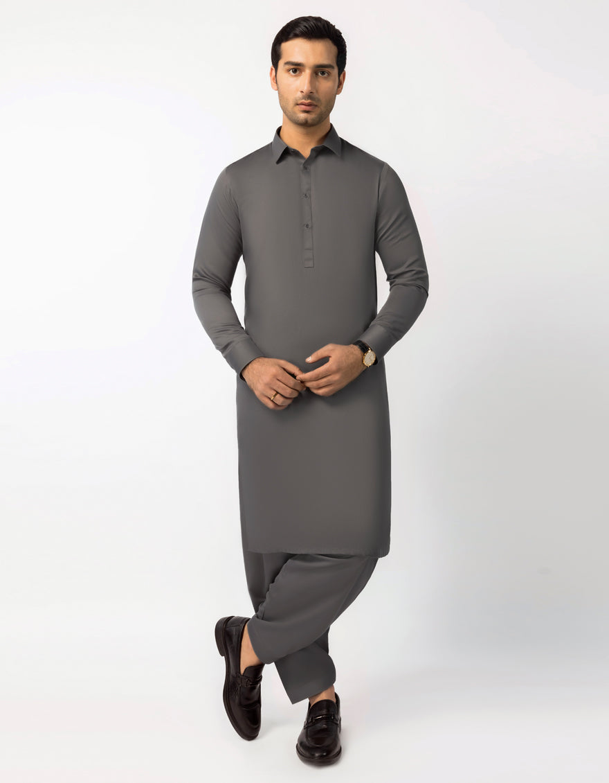 DEEP GREY UNSTITCHED FABRIC