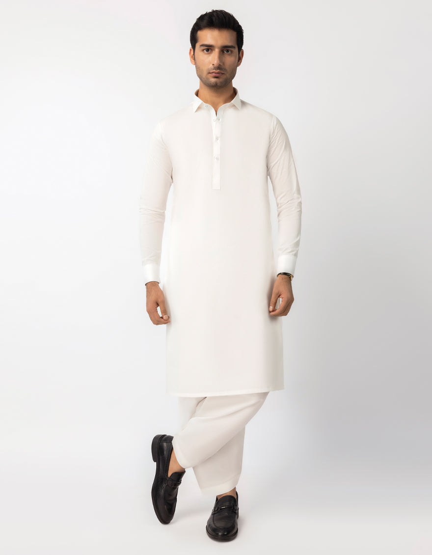 WHITE UNSTITCHED FABRIC