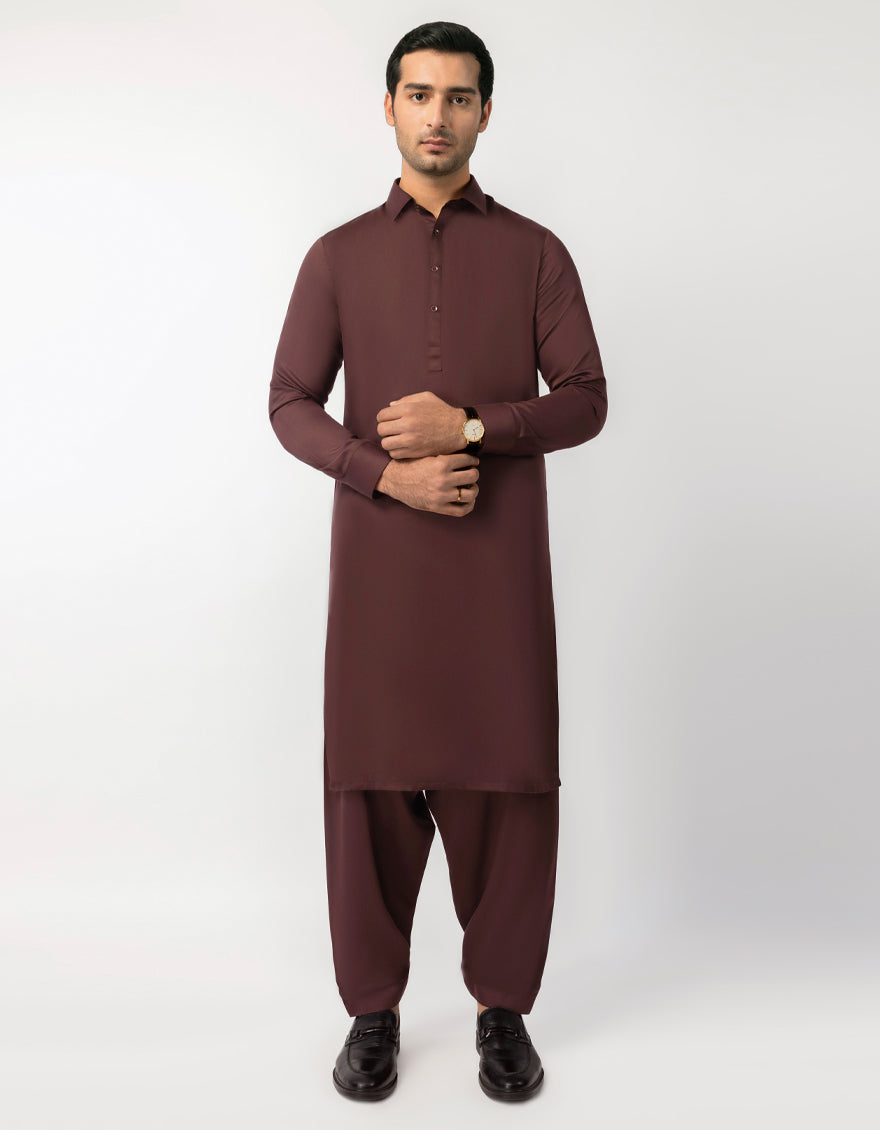 MAROON UNSTITCHED KAMEEZ SHALWAR FABRIC