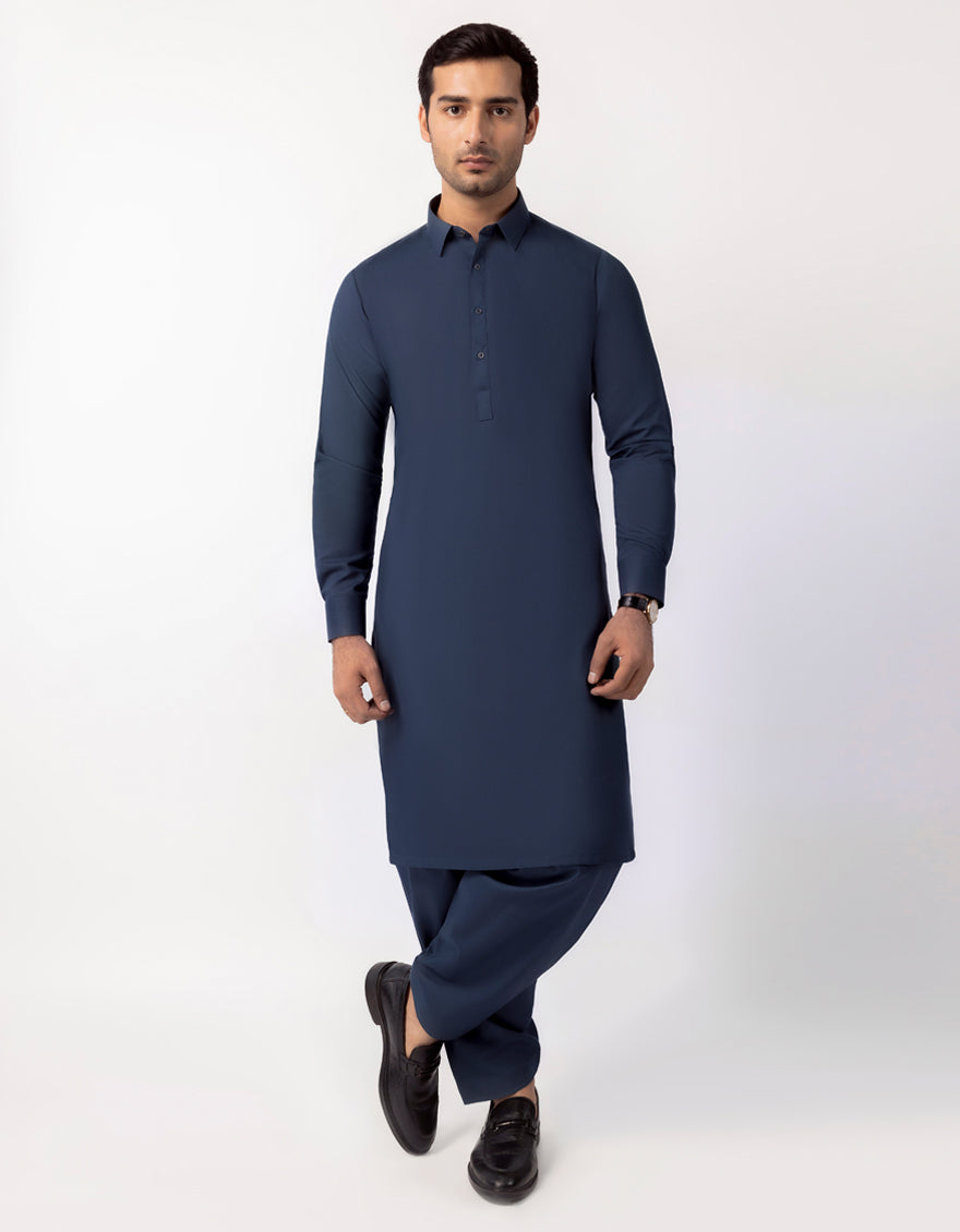 NAVY BLUE UNSTITCHED FABRIC