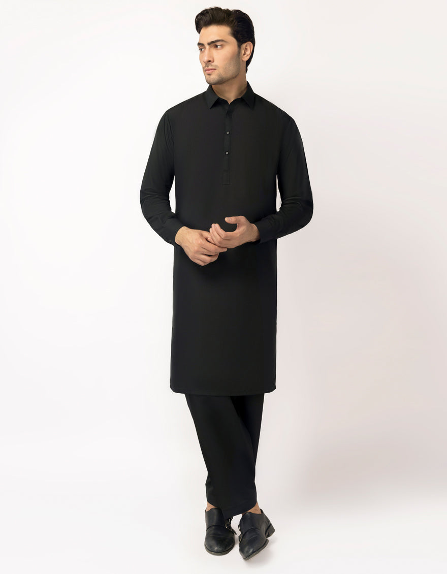 BLACK UNSTITCHED FABRIC