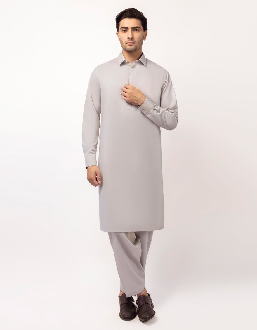 SMOKE GREY UNSTITCHED KAMEEZ SHALWAR FABRIC