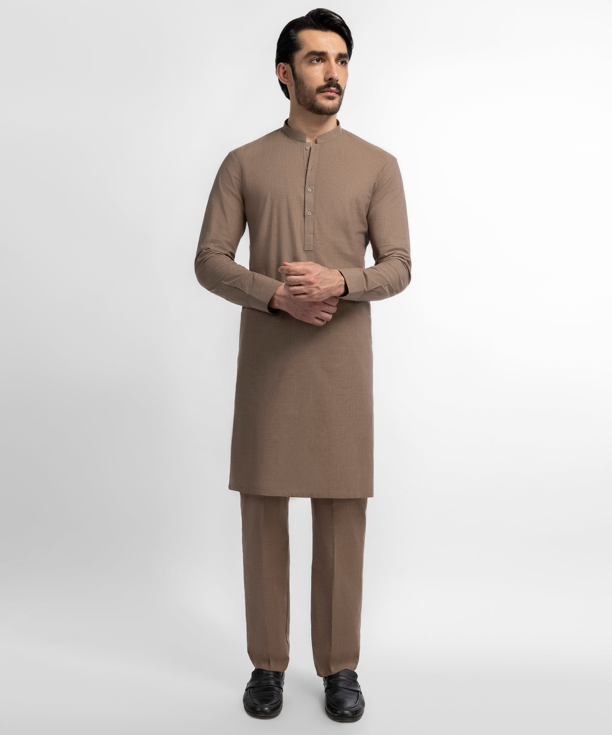 Light Brown Cotton Unstitched Fabric