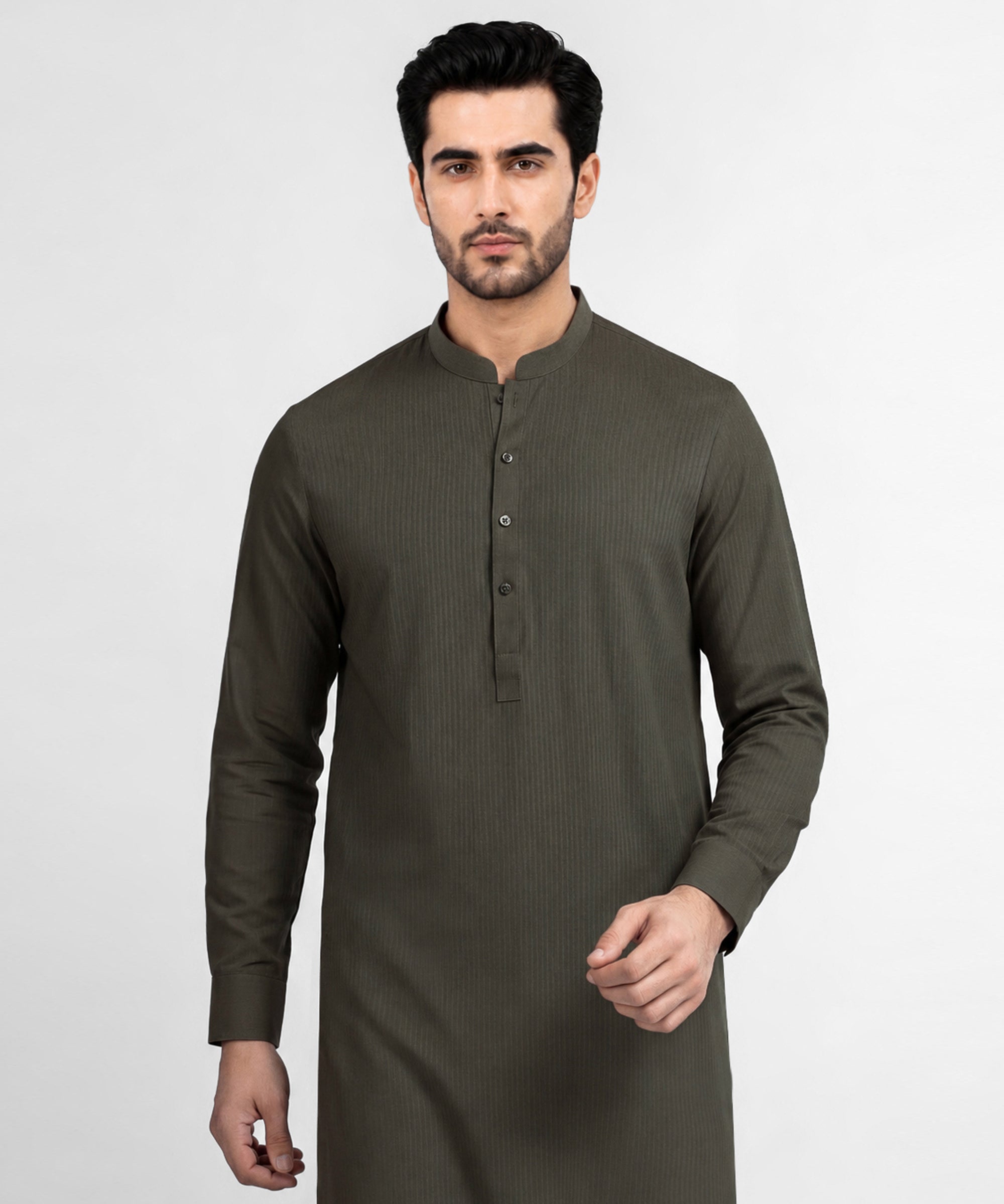 Olive Green Unstitched Fabric