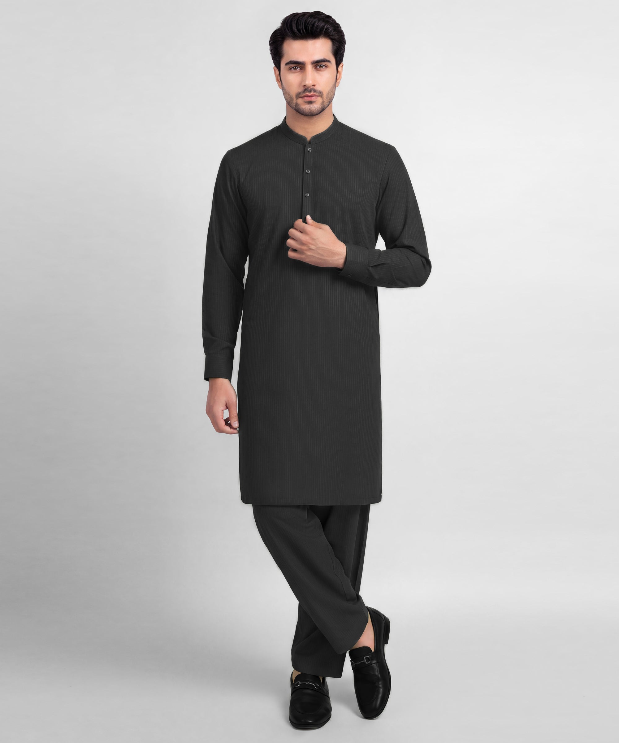 Charcoal Grey Unstitched Fabric