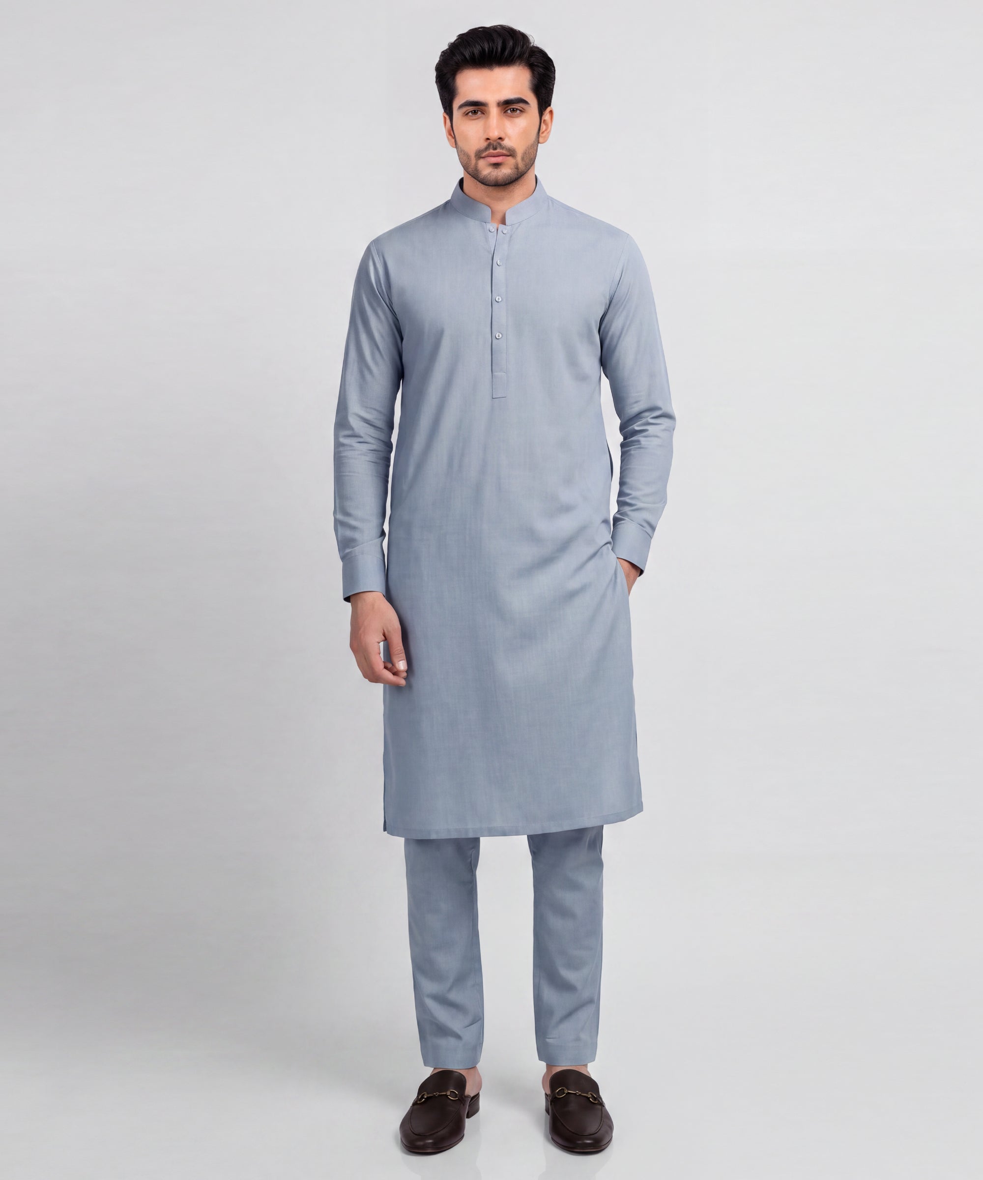 Denim Grey Unstitched Fabric