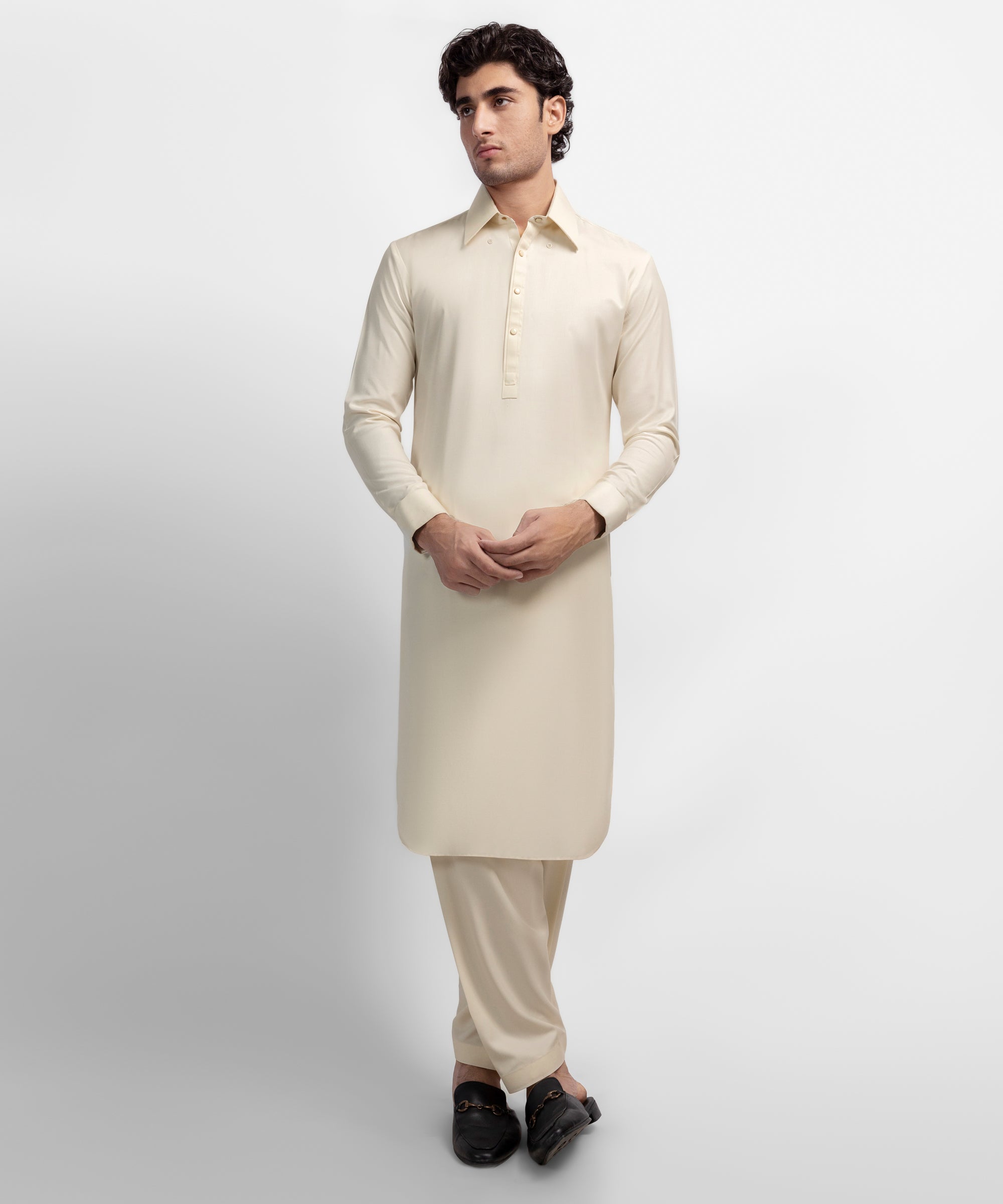 Powder White Unstitched Suit