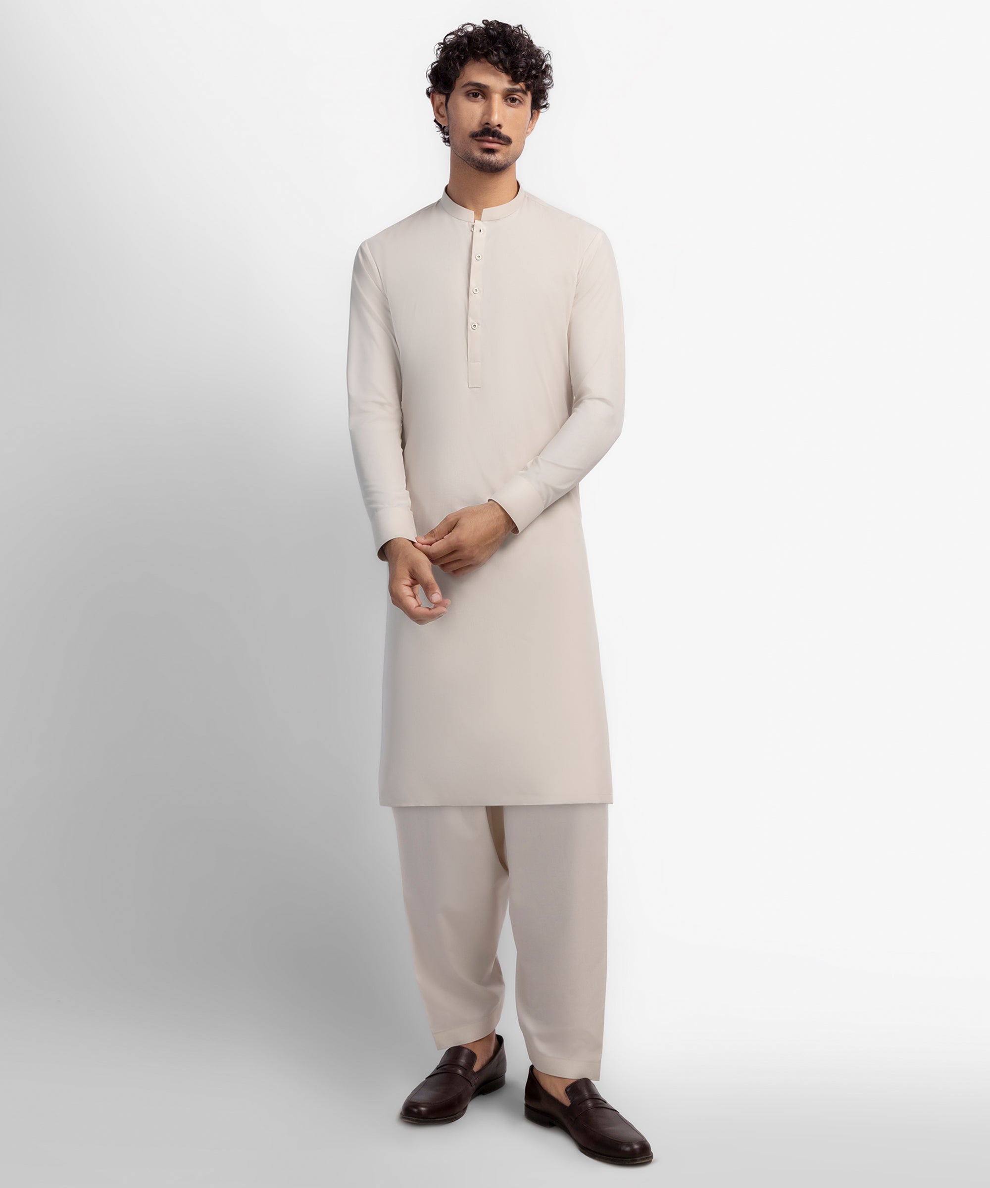 Beige Unstitched Suit
