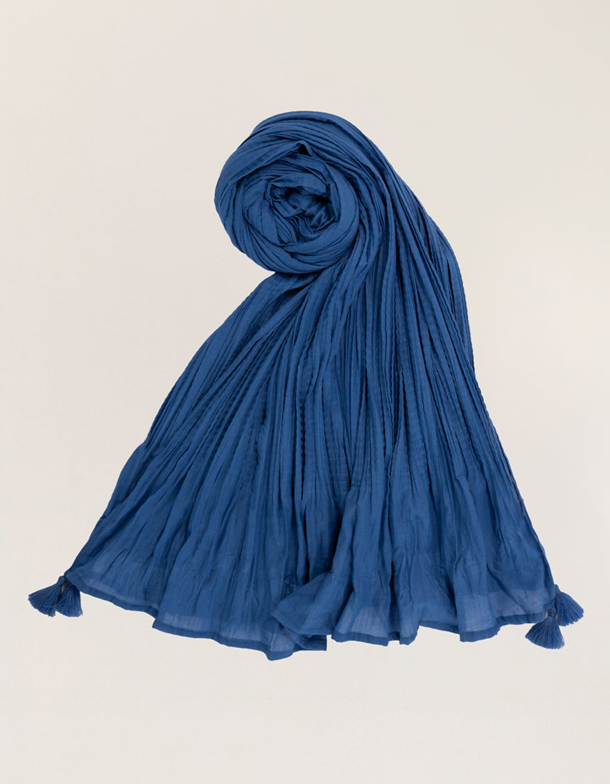 BLUE LAWN DYED CRUSH DUPATTA