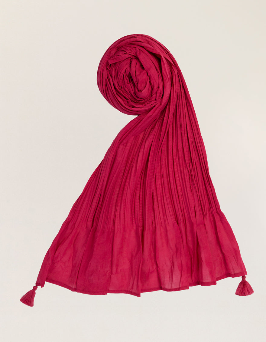 HOT PINK LAWN DYED CRUSH DUPATTA