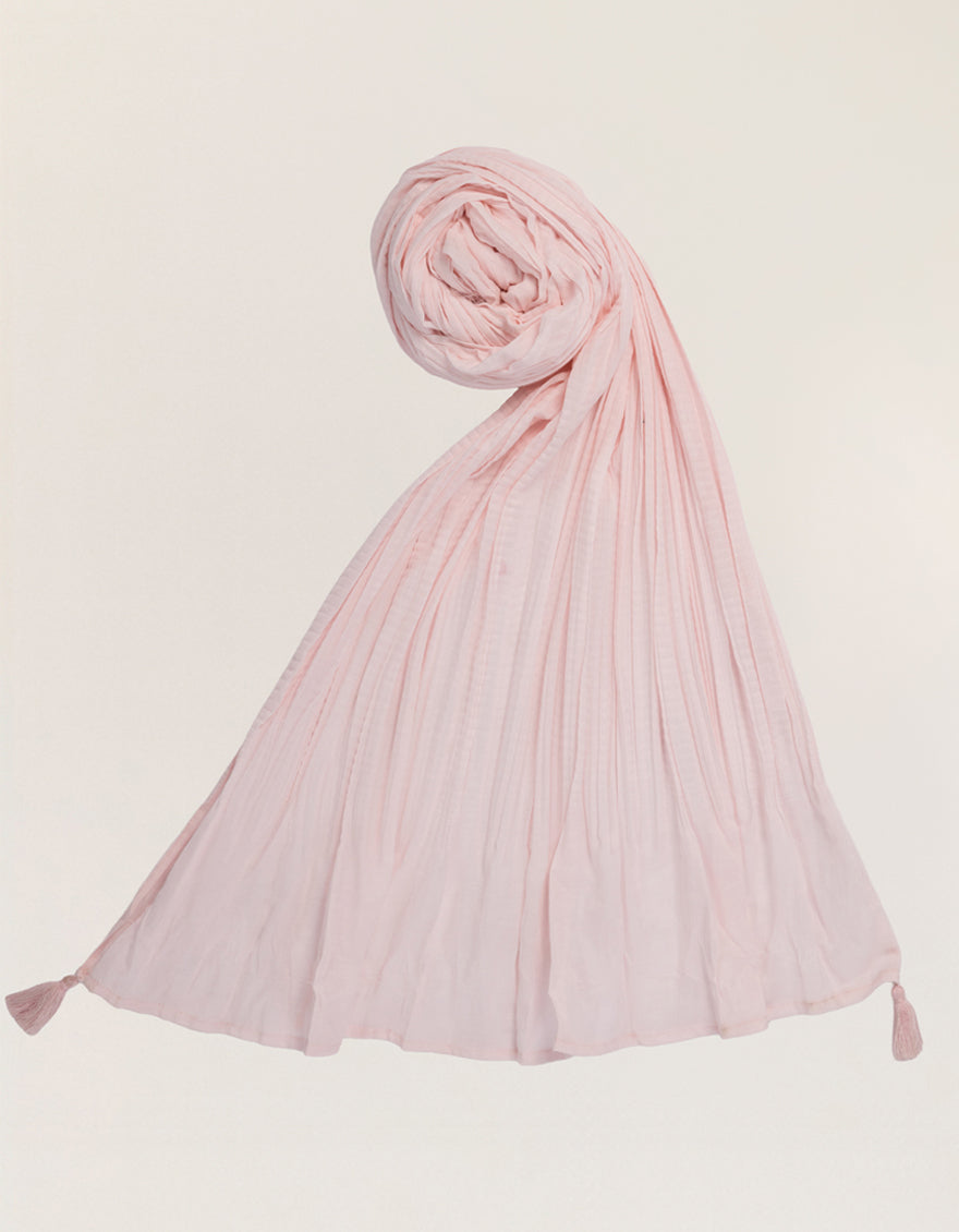 LIGHT PINK LAWN DYED CRUSH DUPATTA