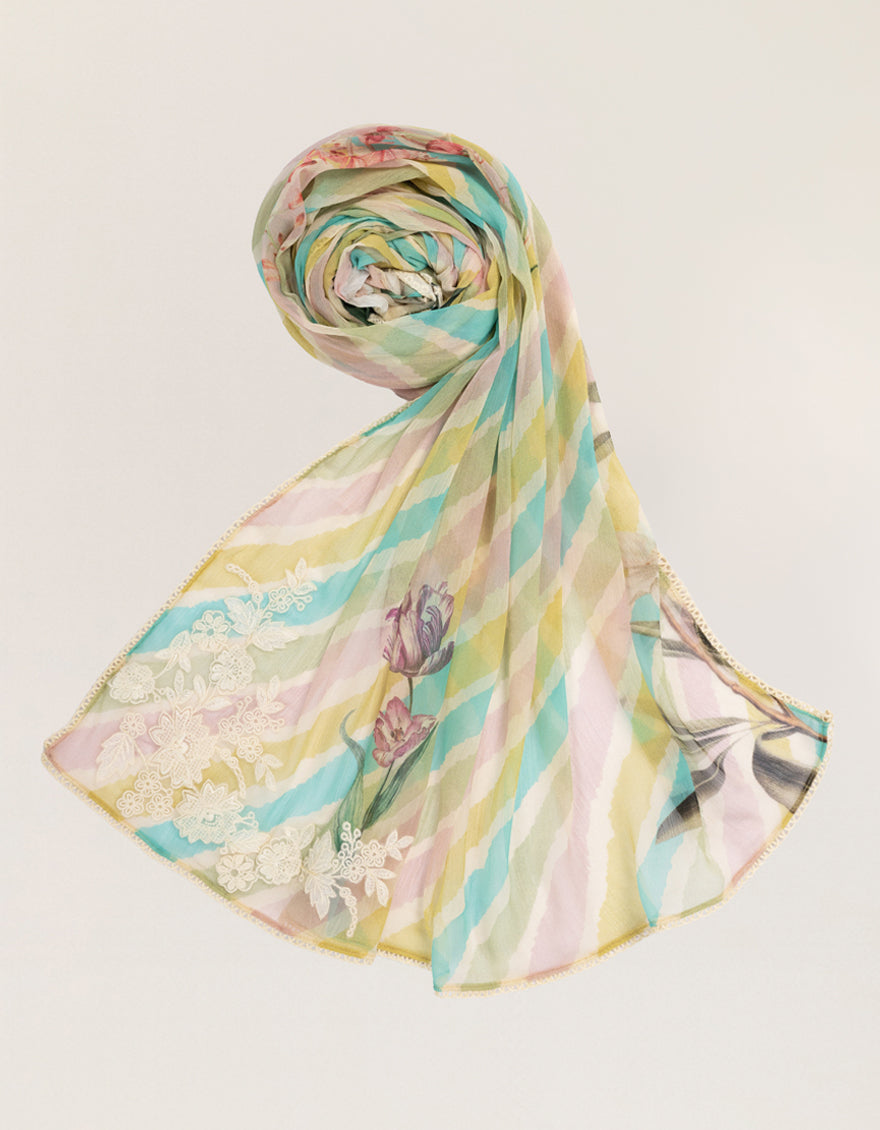 MULTICOLOR CHIFFON PRINTED DUPATTA
