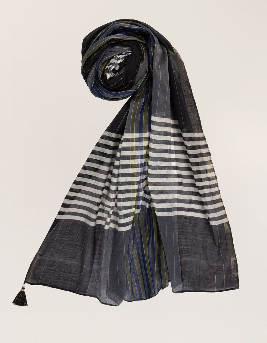 BLACK JACQUARD DYED DUPATTA