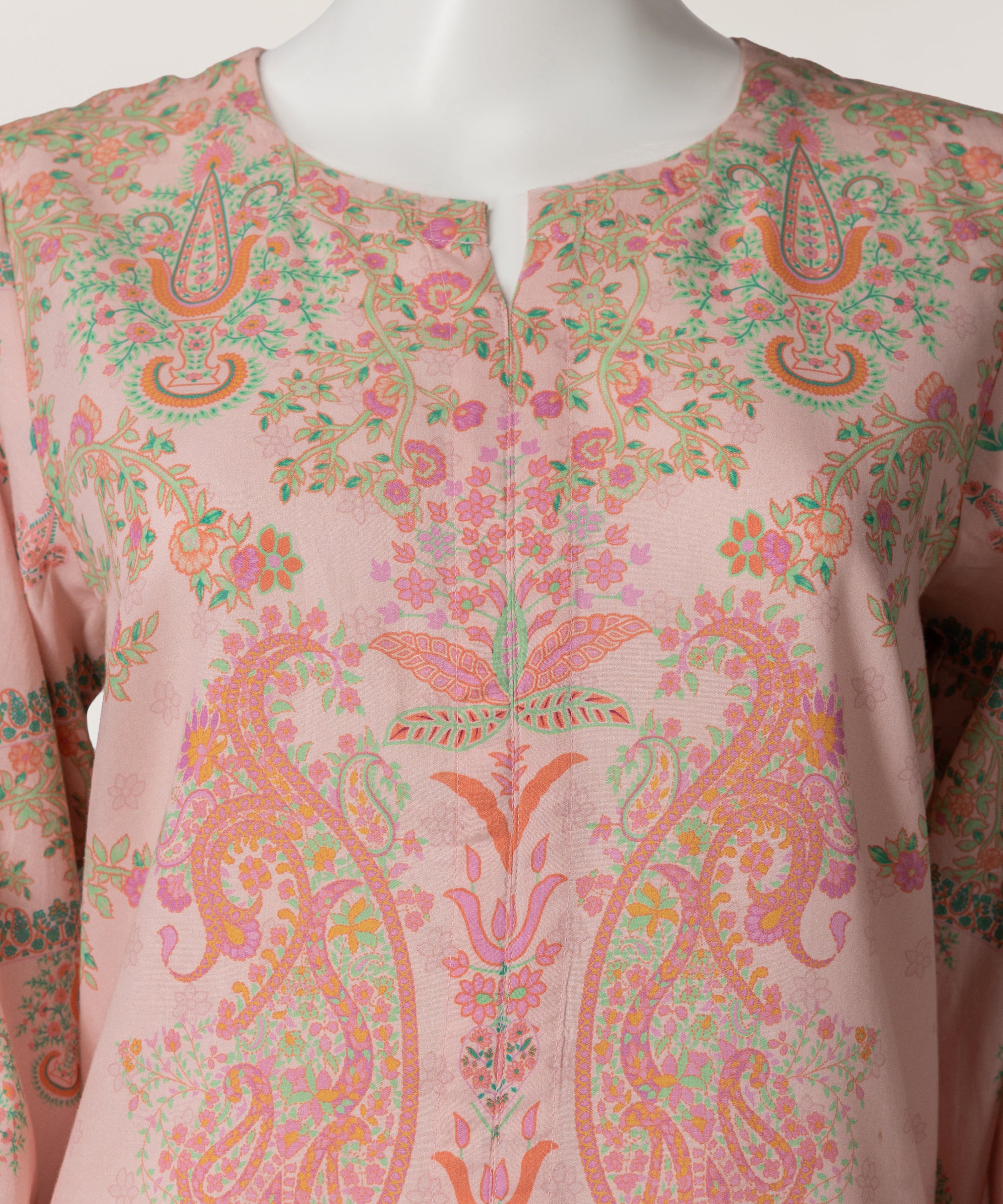 LIGHT PINK COTTON VISCOSE EMBROIDERED STITCHED 3PC