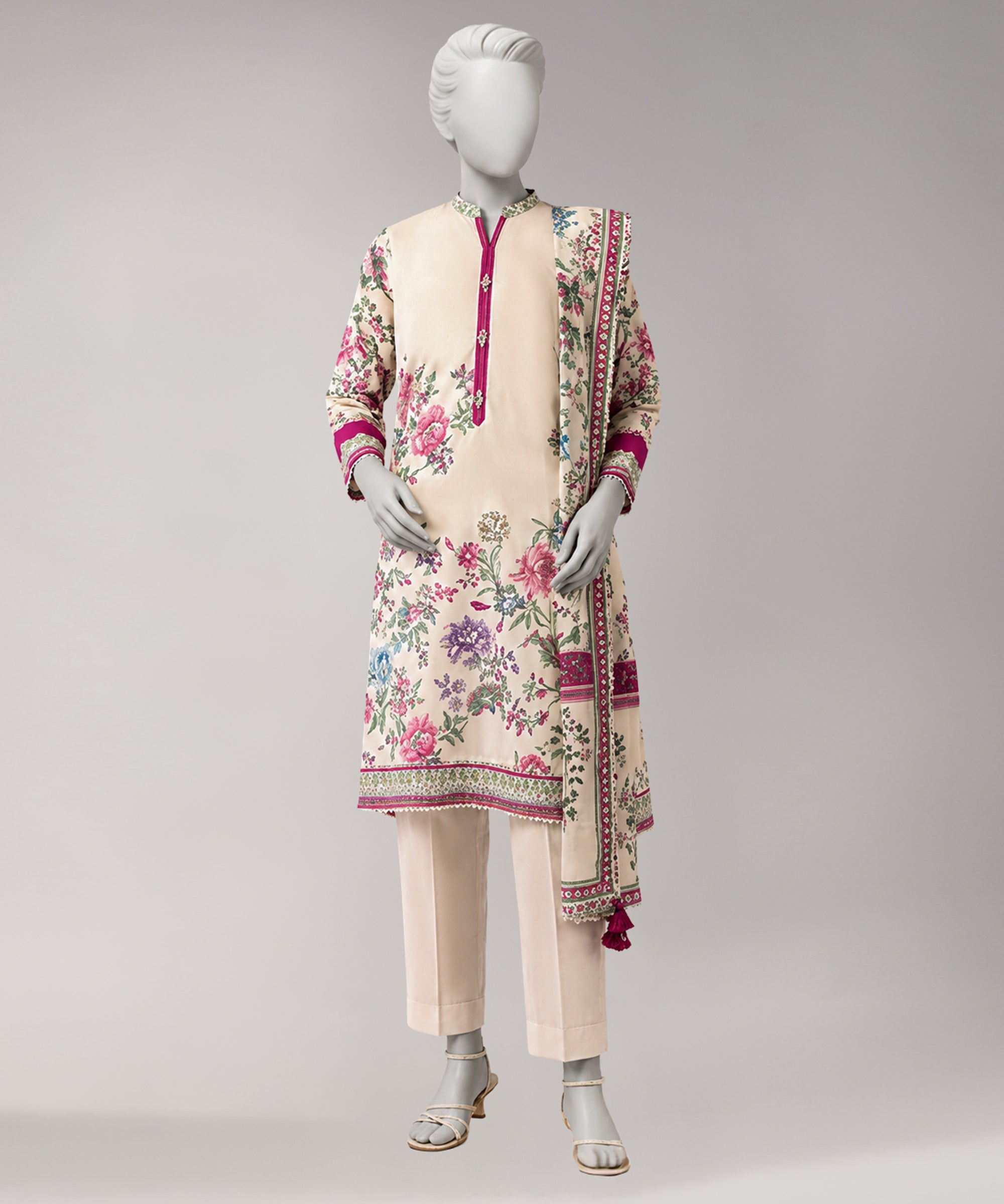 MULTICOLOR LAWN DIGITAL PRINTED UNSTITCHED 3PC