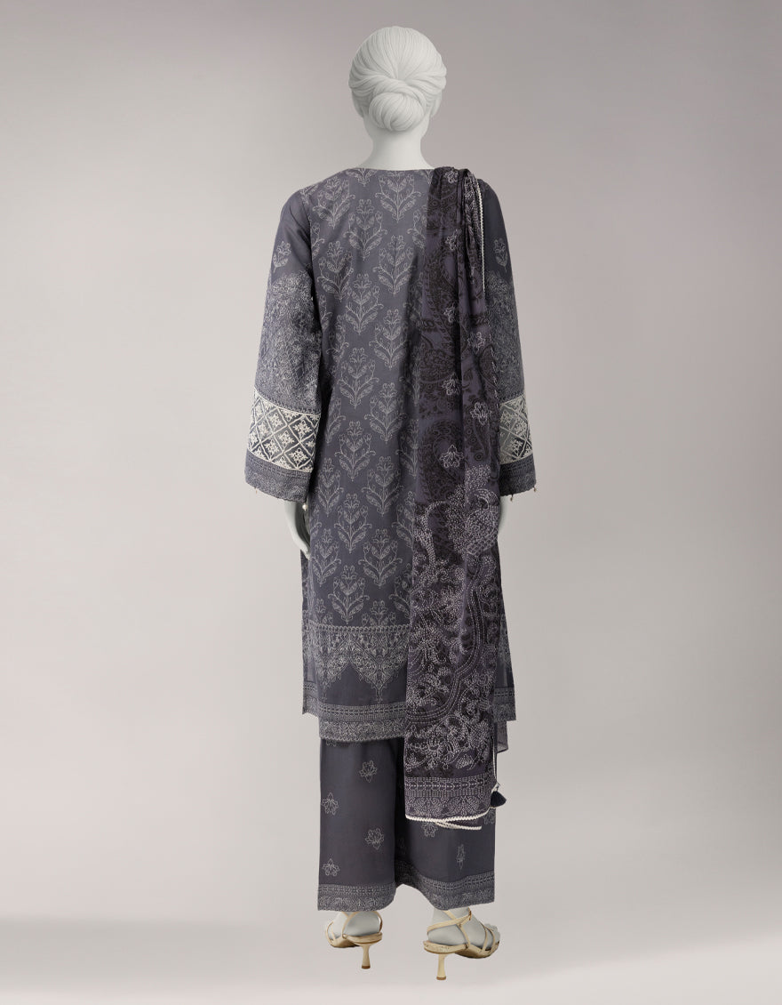 GREY LAWN EMBROIDERED UNSTITCHED 3PC