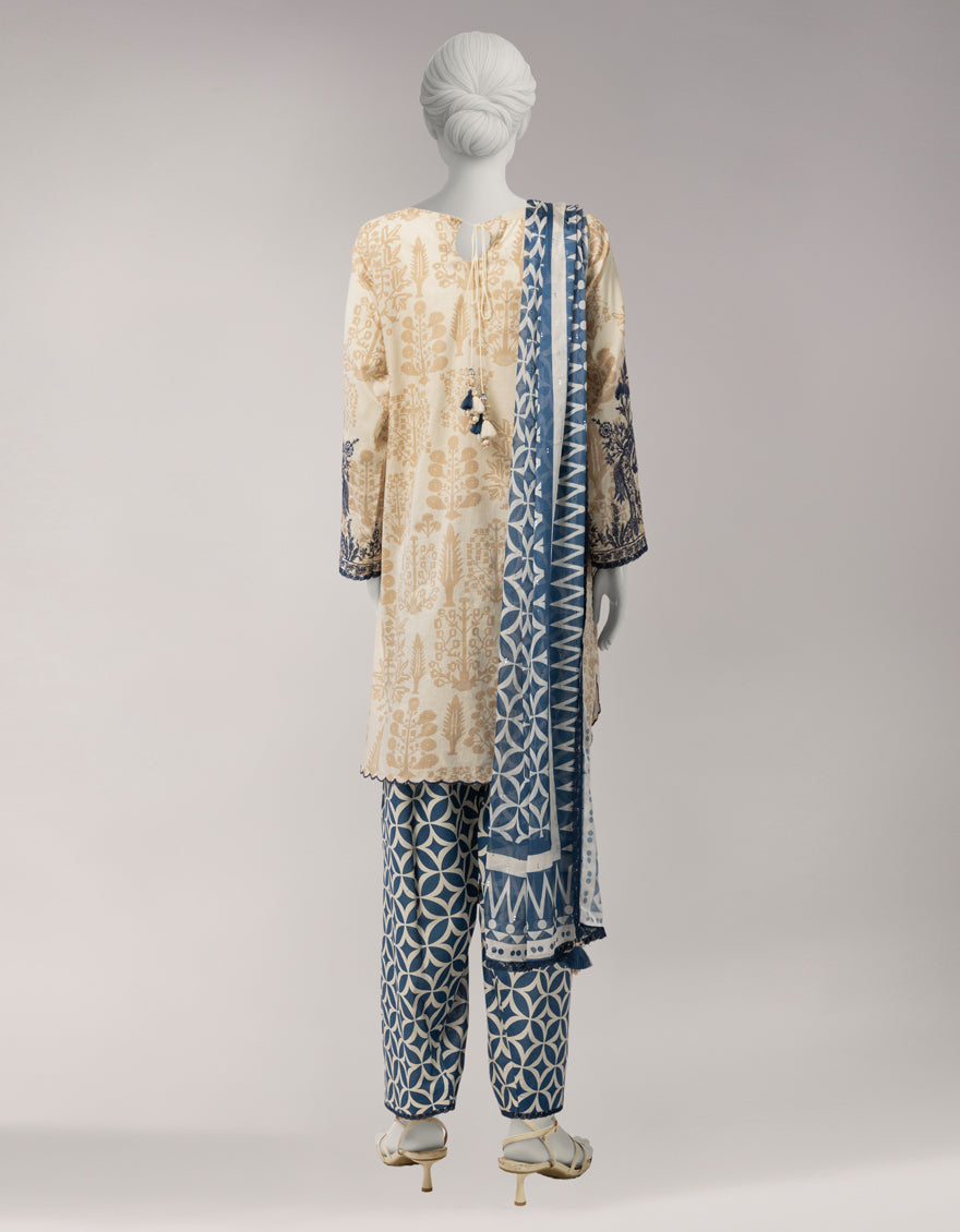 MULTICOLOR LAWN EMBROIDERED UNSTITCHED 3PC