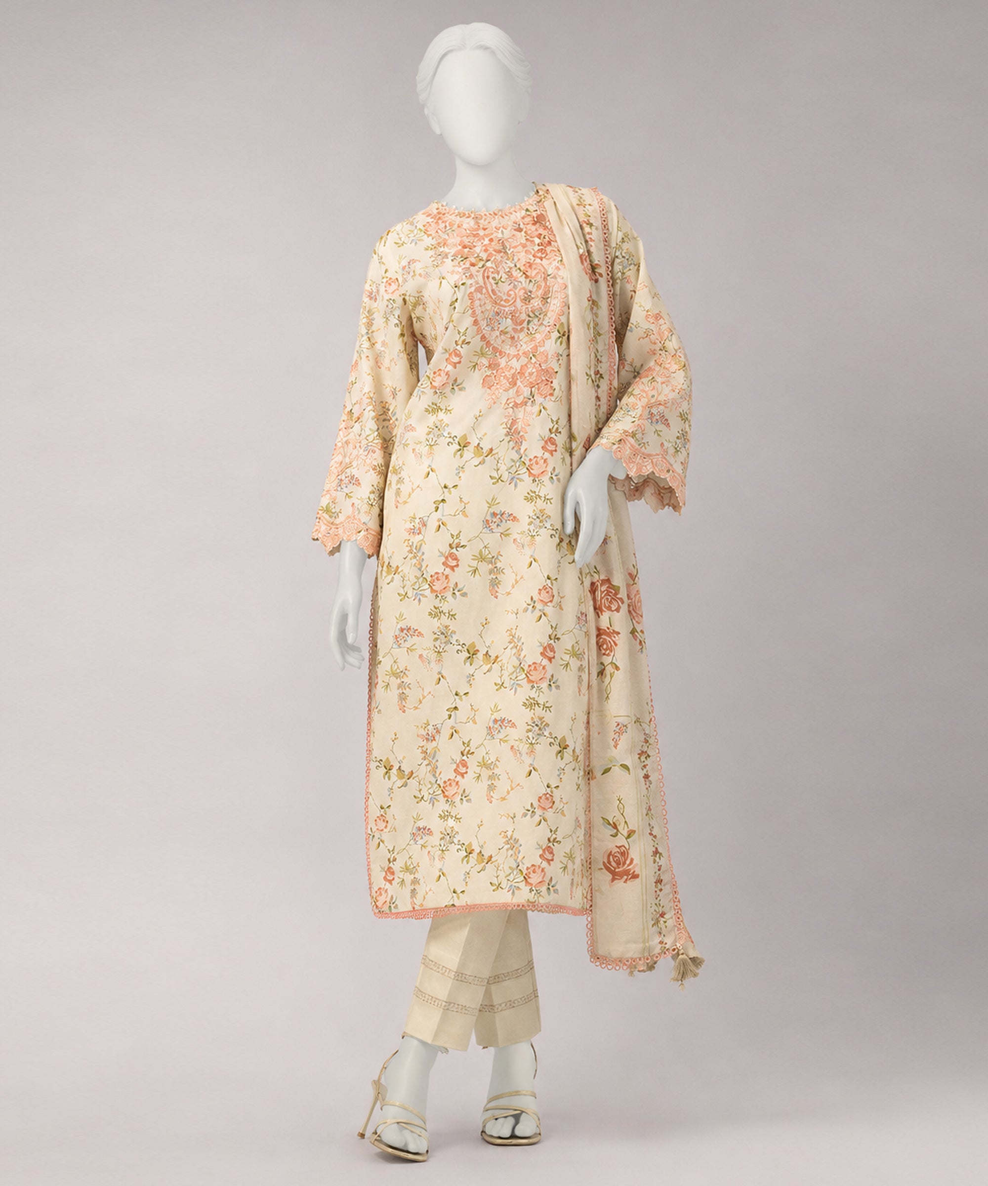 MULTICOLOR LAWN EMBROIDERED UNSTITCHED 3PC