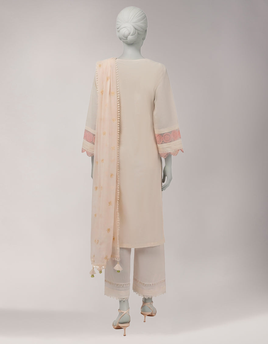 PINK LAWN EMBROIDERED UNSTITCHED 3PC