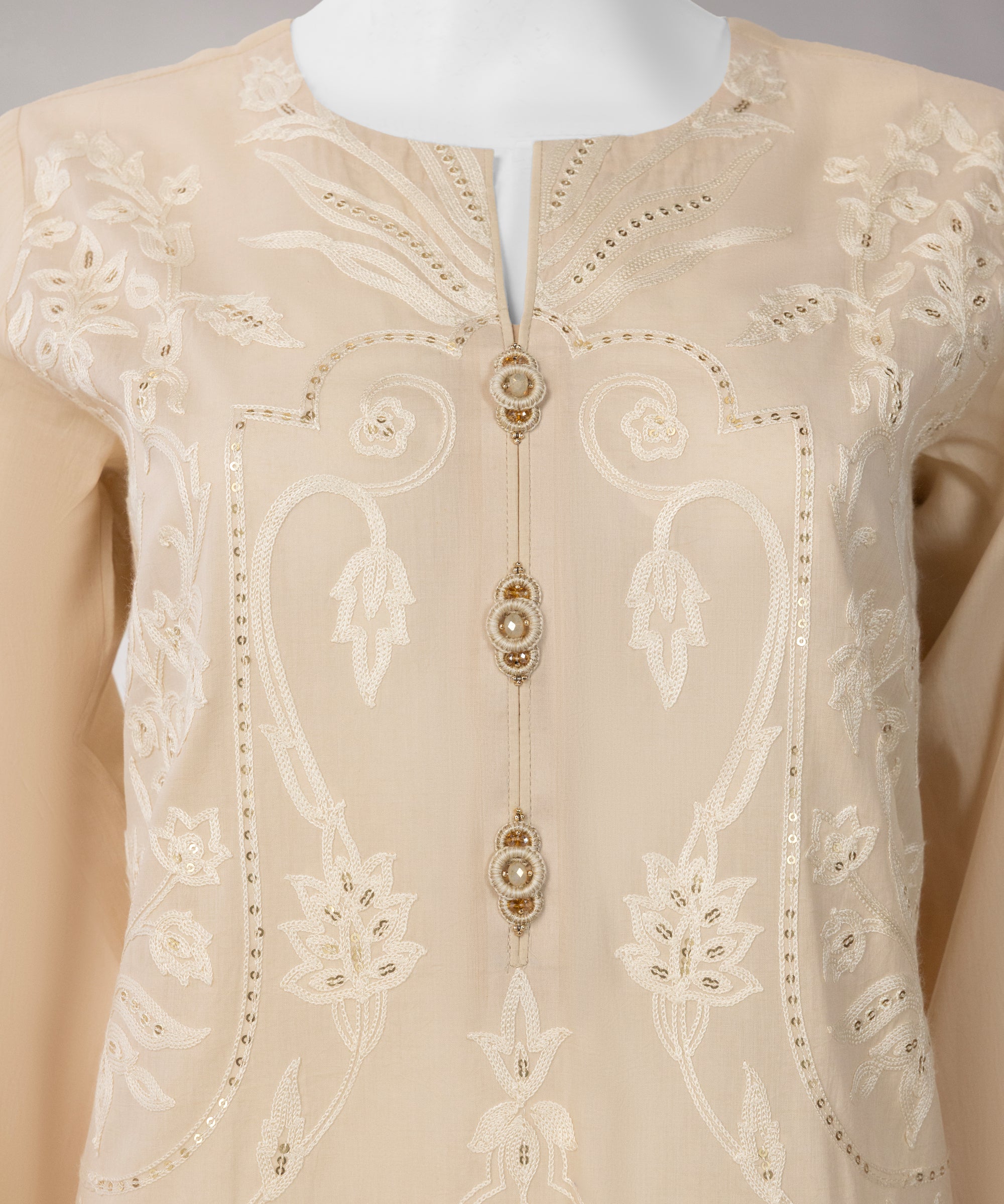 Beige Lawn Embroidered Unstitched 3Pc
