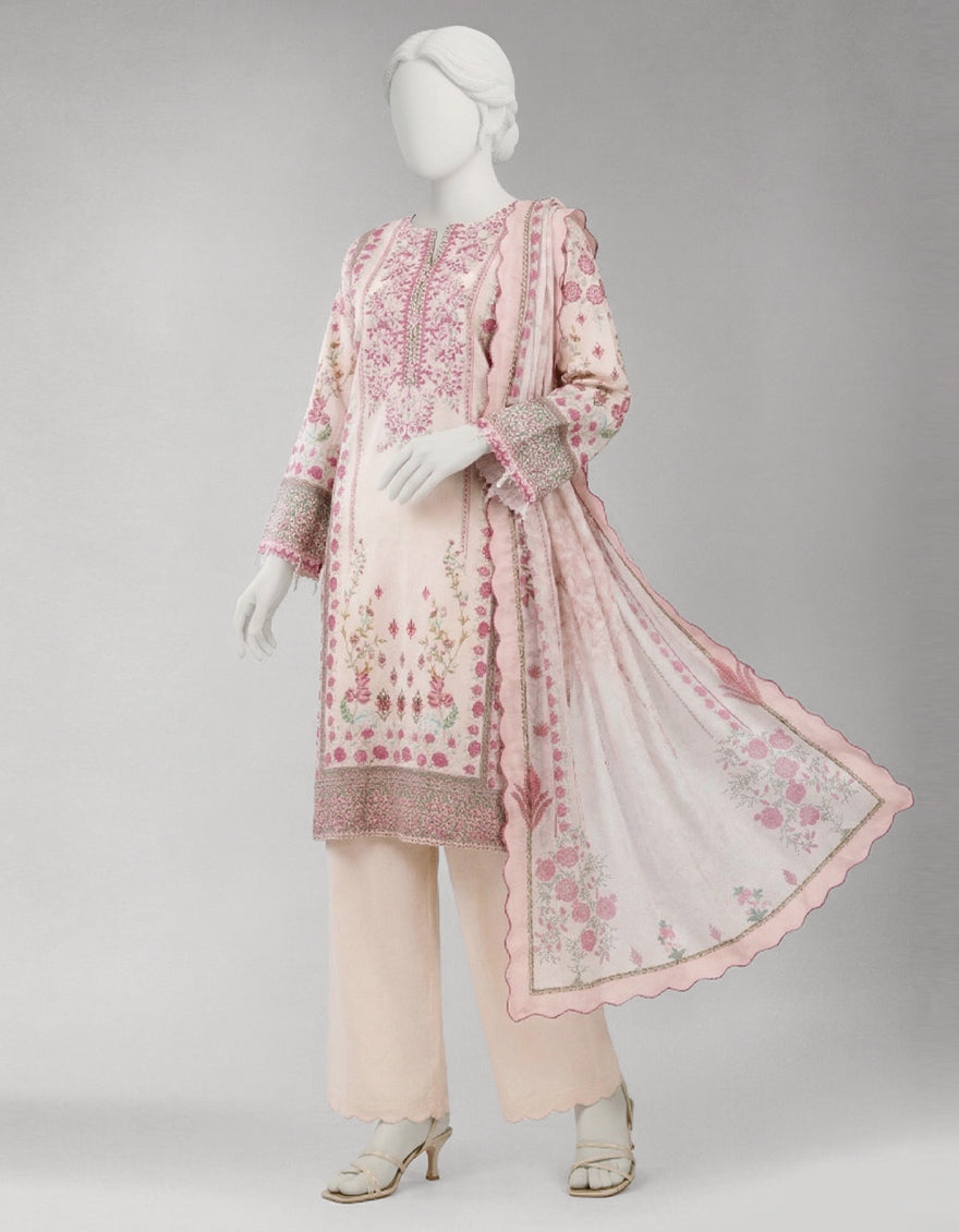 MULTICOLOR VISCOSE EMBROIDERED UNSTITCHED 3PC