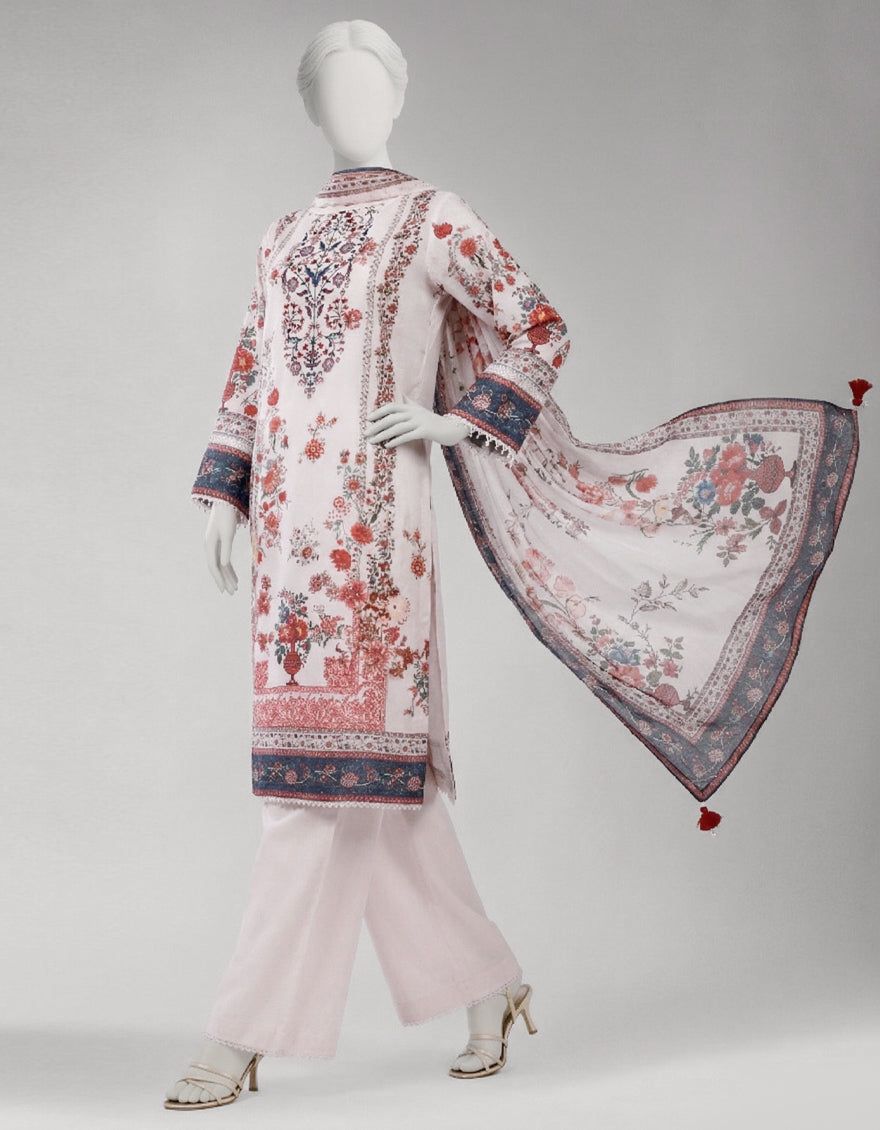 MULTICOLOR VISCOSE DIGITAL PRINTED UNSTITCHED 3PC