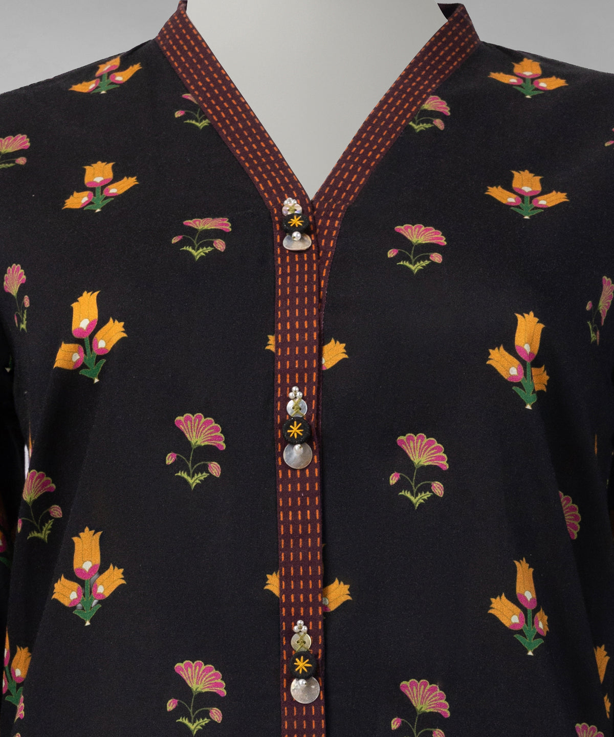Black Digital Printed Liminal Unstitched 3Pc