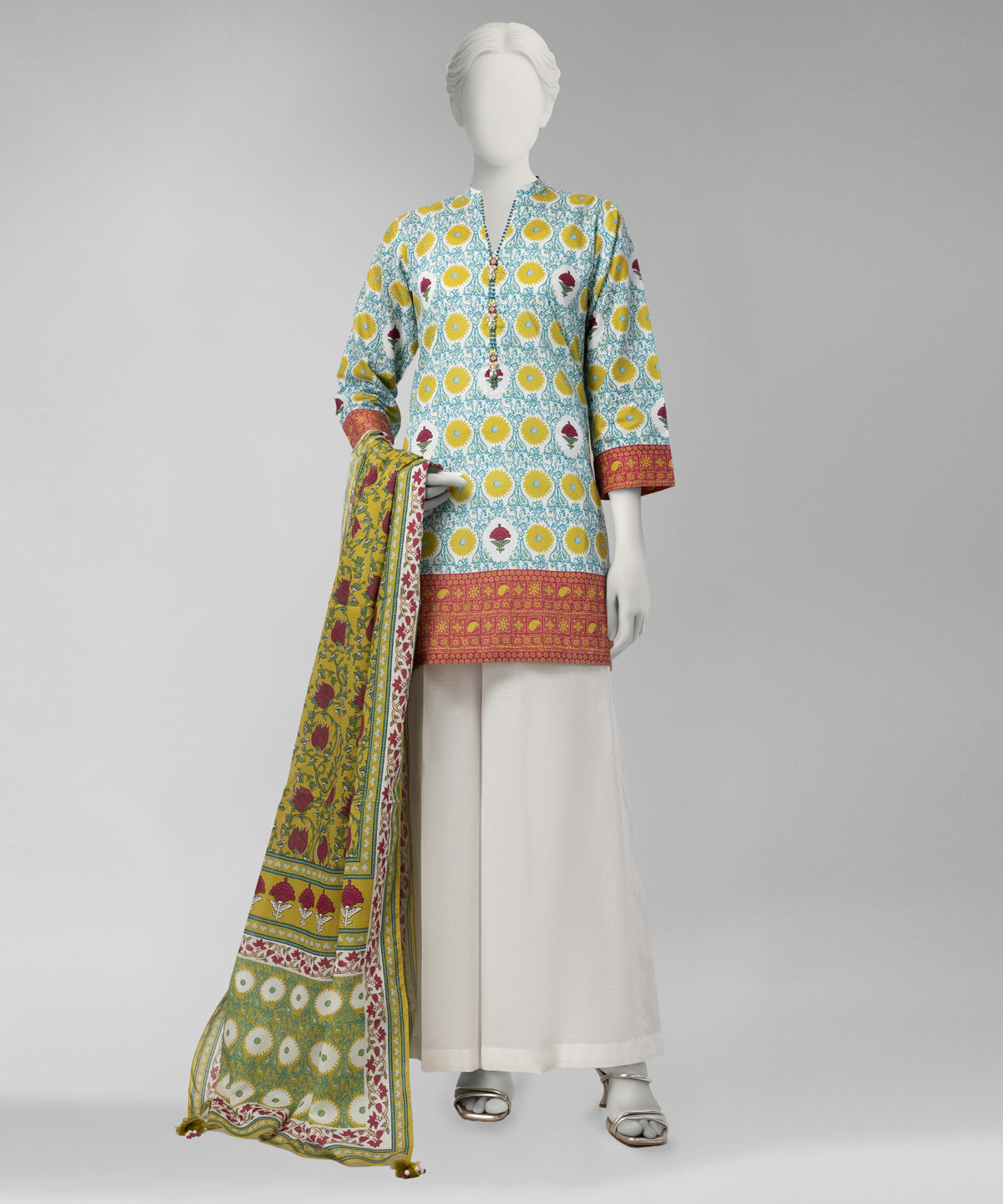 Multicolor Digital Printed Cambric Unstitched 3Pc