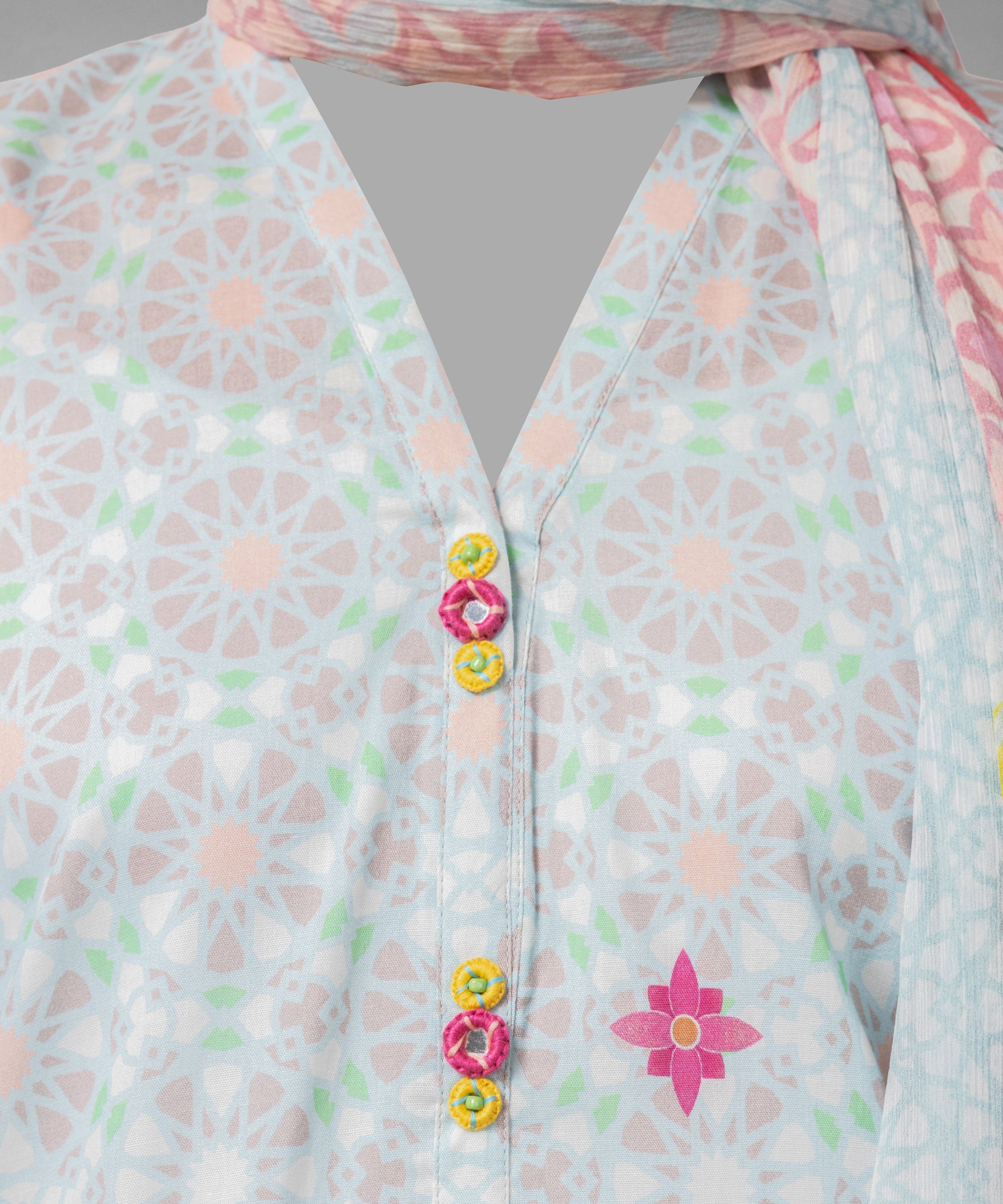 Sky Blue Digital Printed Liminal Unstitched 3Pc