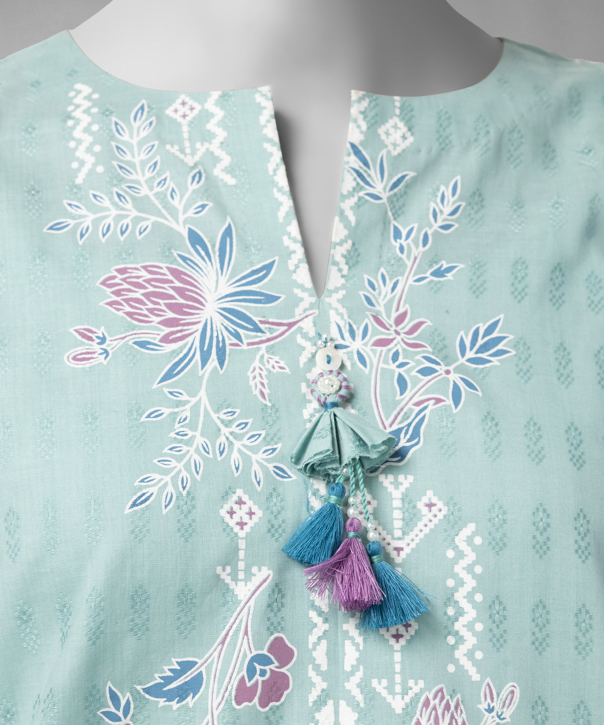 Light Green Paste Printed Dobby Unstitched 3Pc