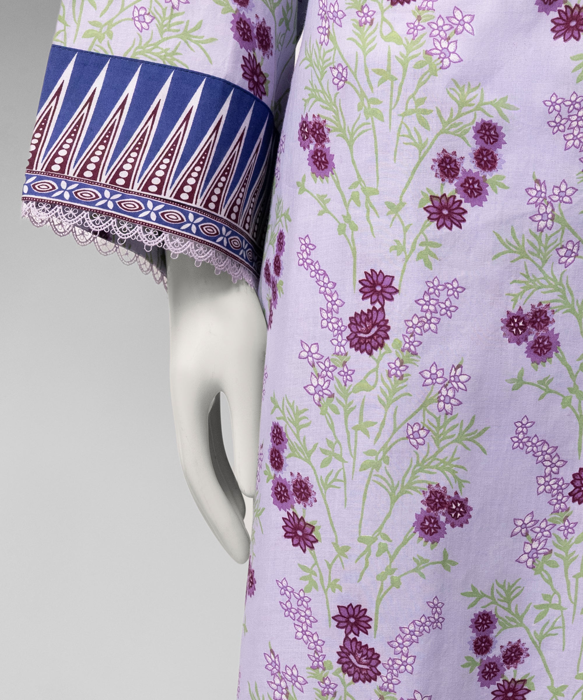 Light Purple Lawn Printed Unstitched 3Pc