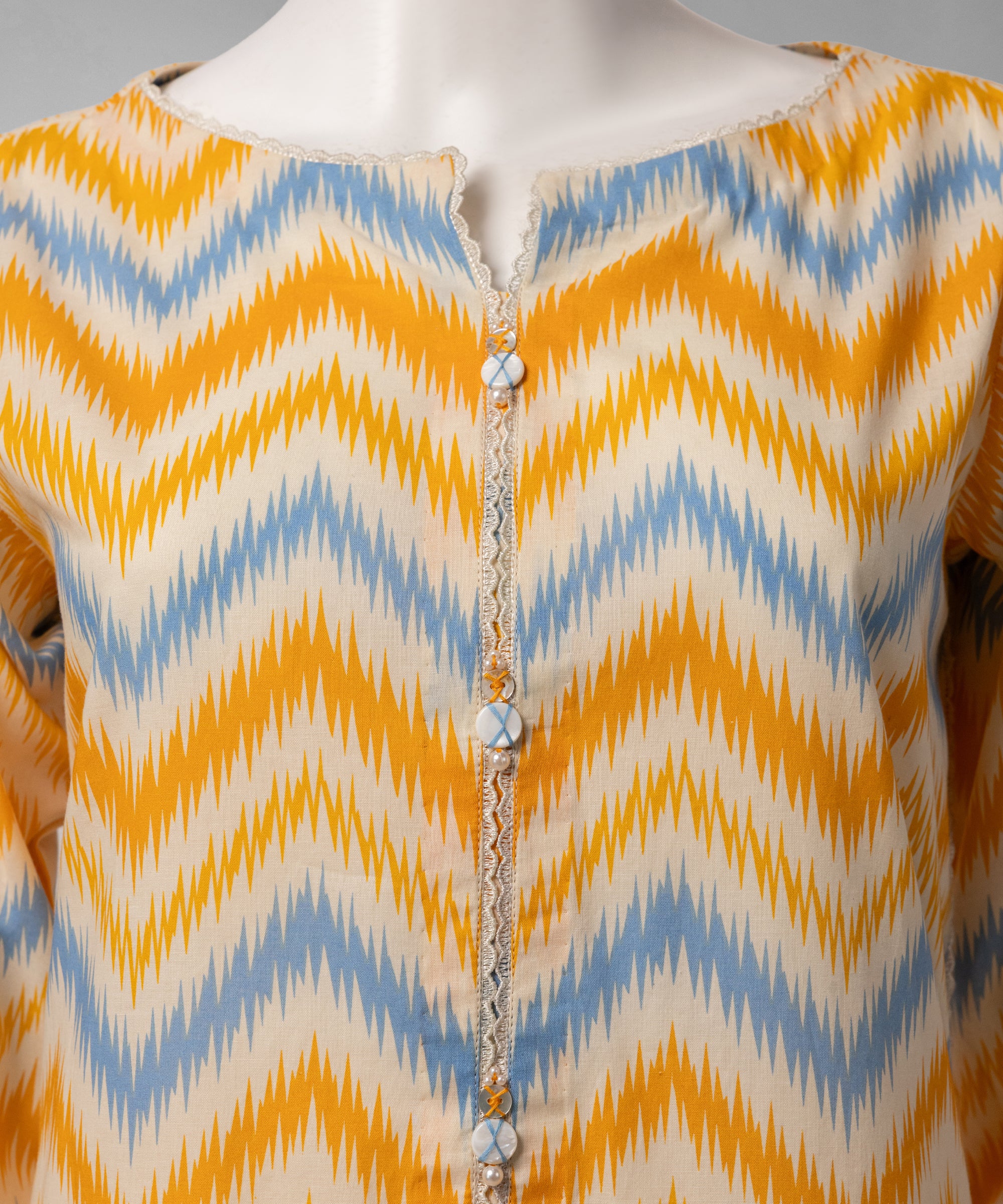 Off White Lawn Printed Unstitched 3Pc